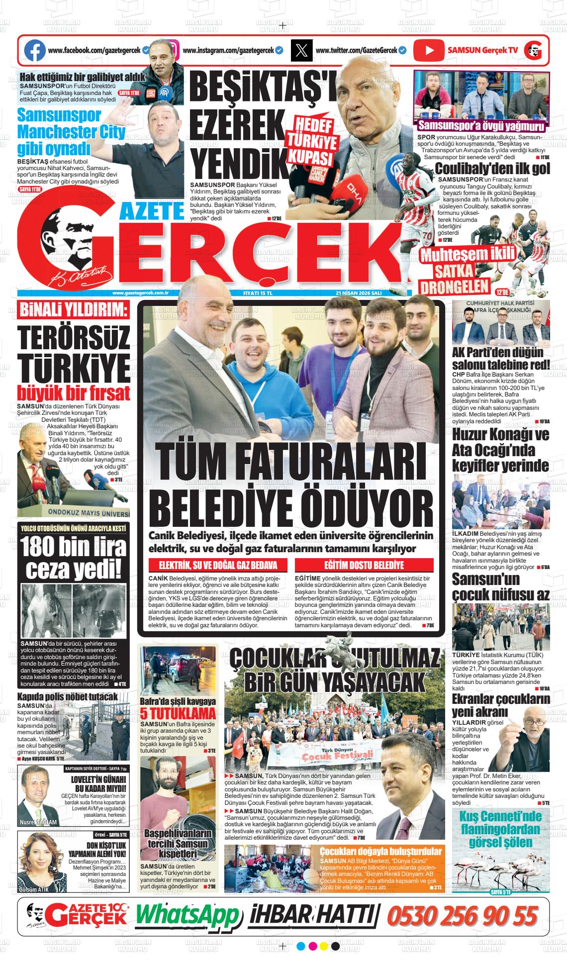 Samsun Gazetegercek 21.04.2026