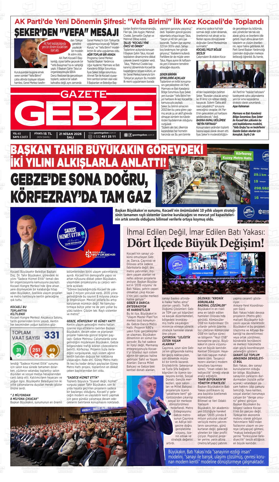 Kocaeli Gebze 21.04.2026