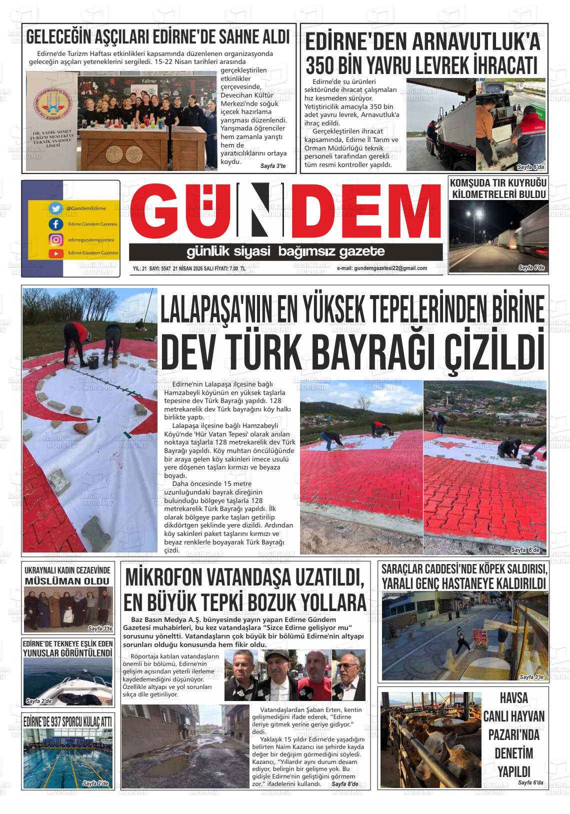 Edirne Gundem 21.04.2026