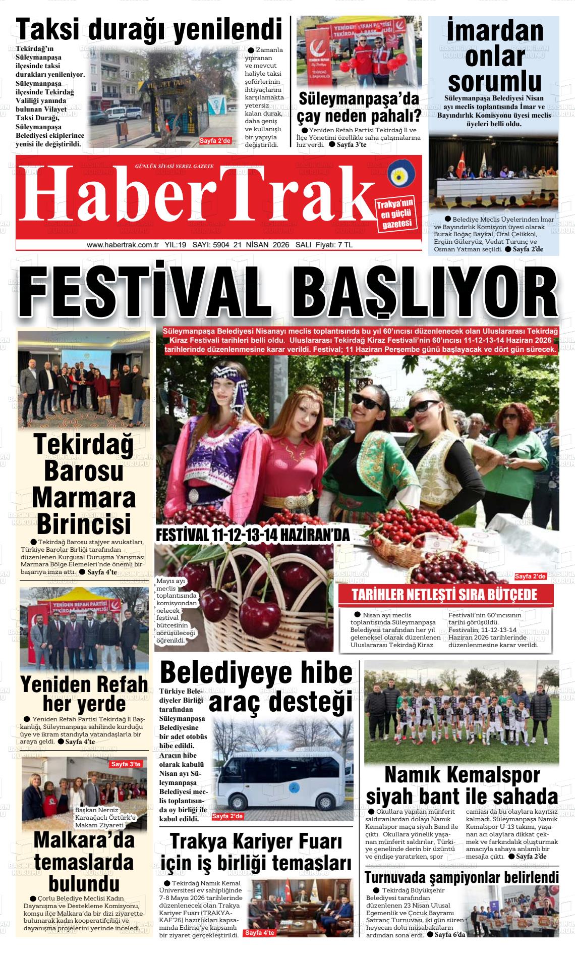 Tekirdag Habertrak 21.04.2026