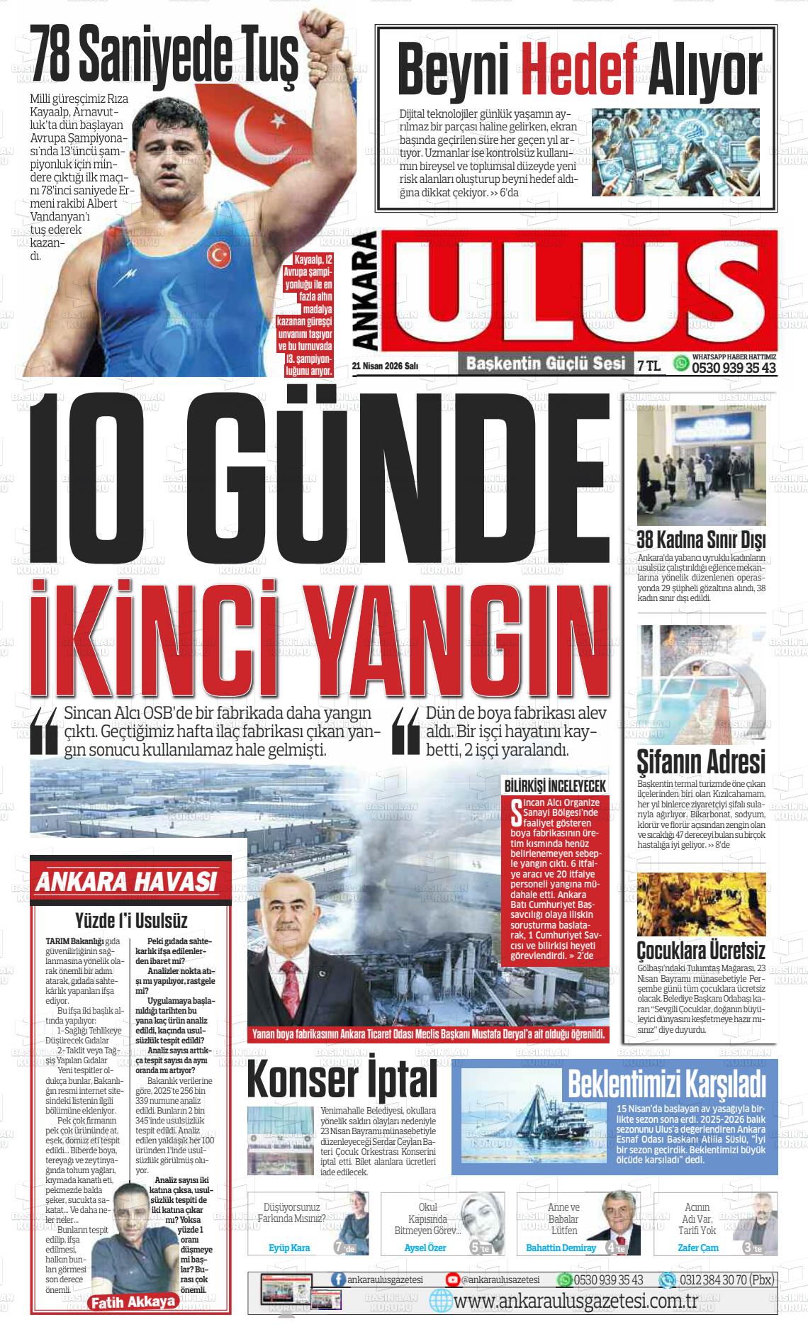Ankara Habervaktim 21.04.2026