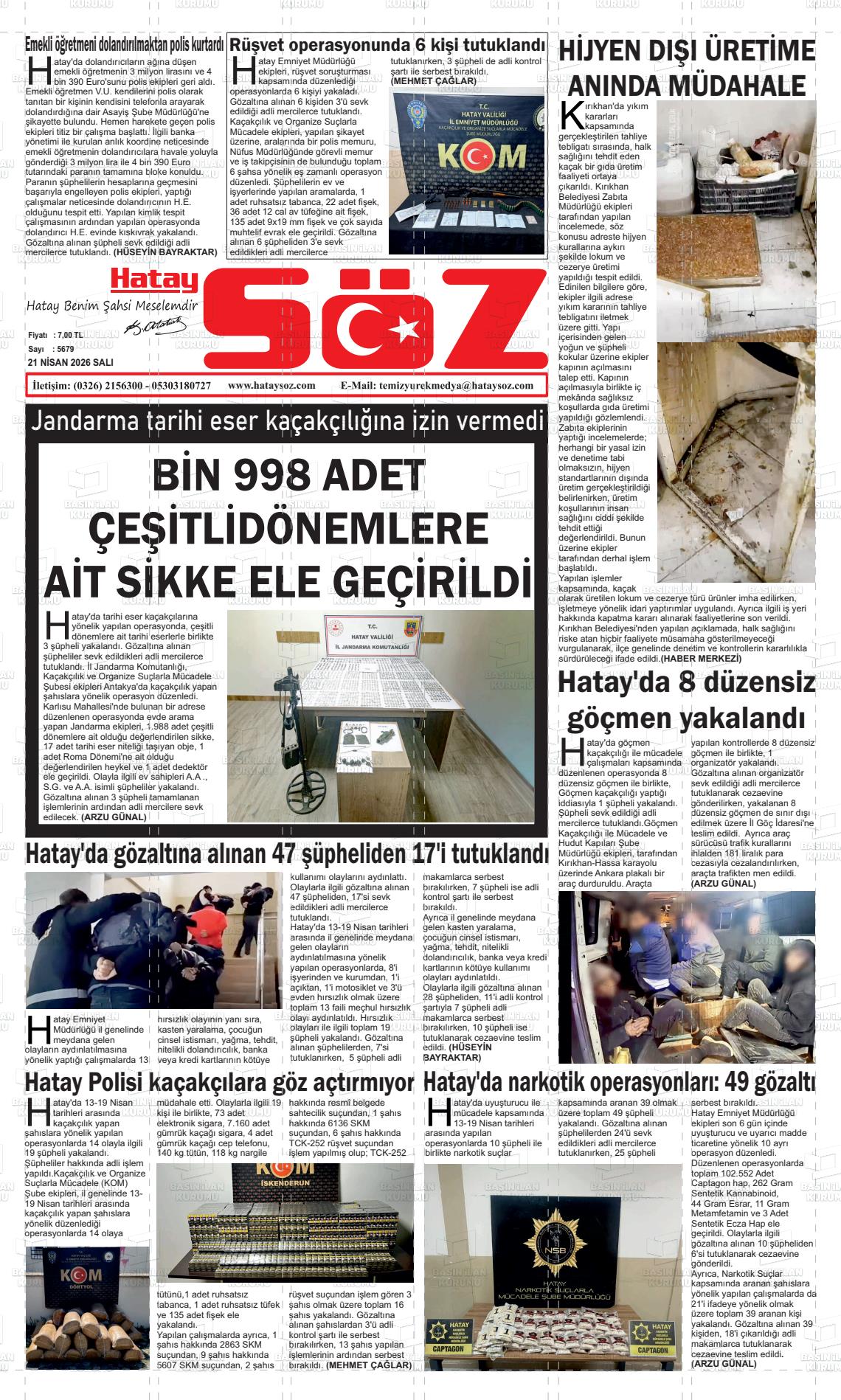 Hatay Soz 21.04.2026