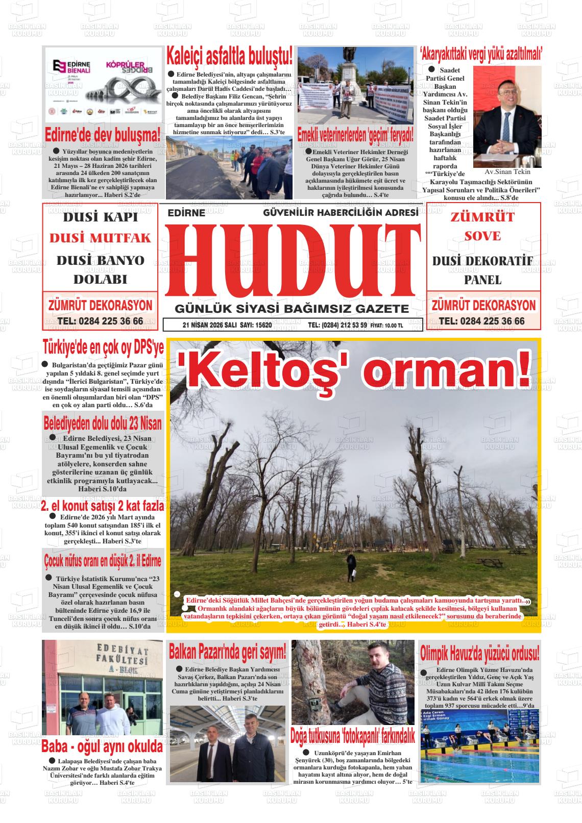 Edirne Hudut 21.04.2026