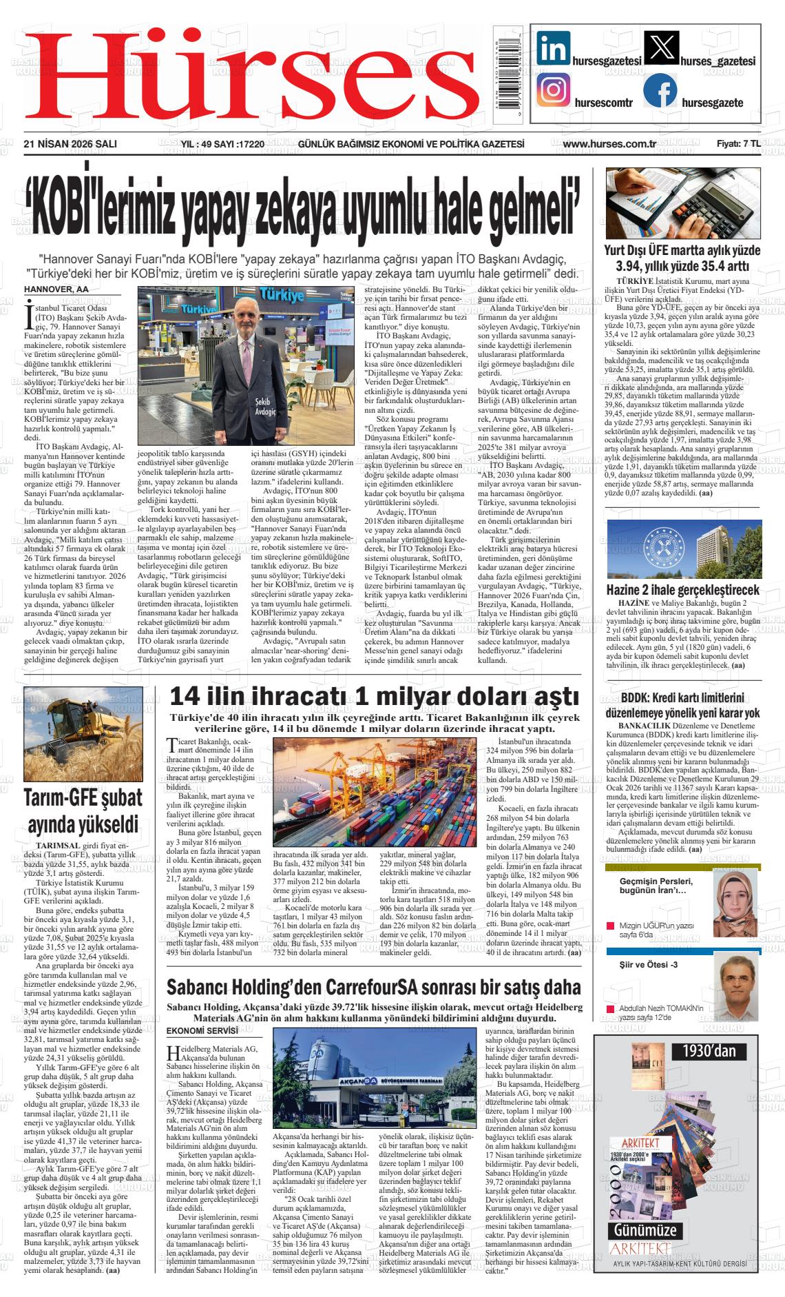 Hürses Gazetesi 21.04.2026