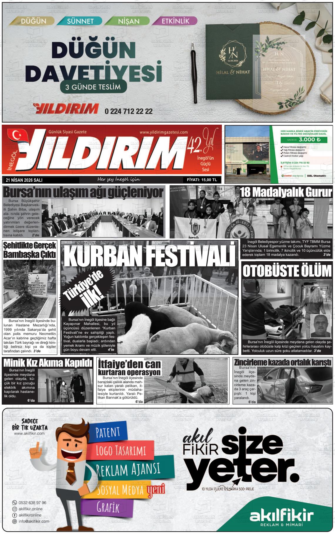 Bursa Inegolyildirim 21.04.2026