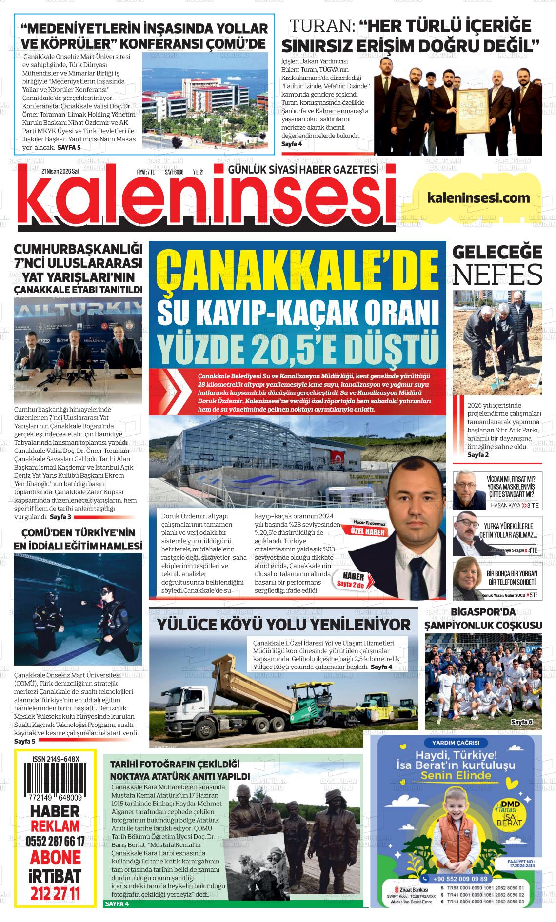 Canakkale Kaleninsesi 21.04.2026