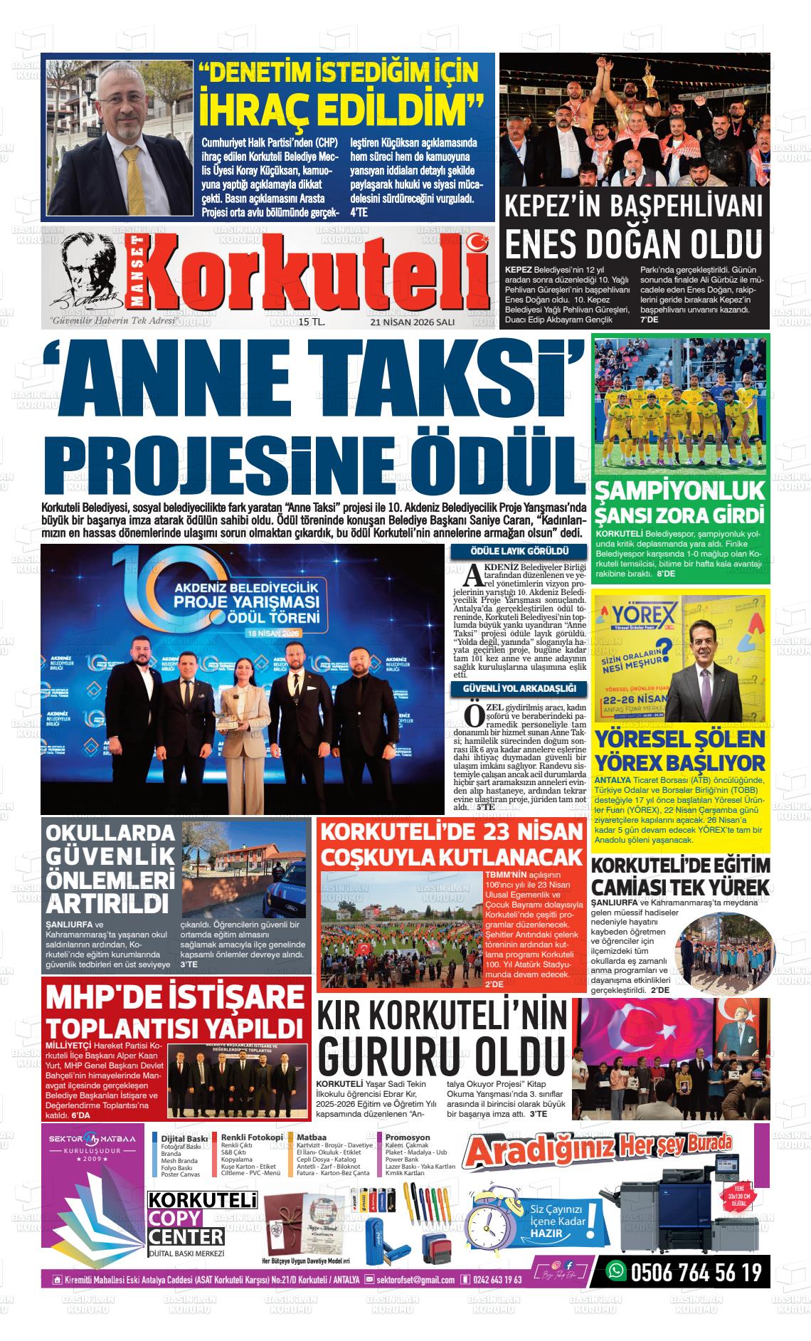 Antalya Korkutelimanset 21.04.2026