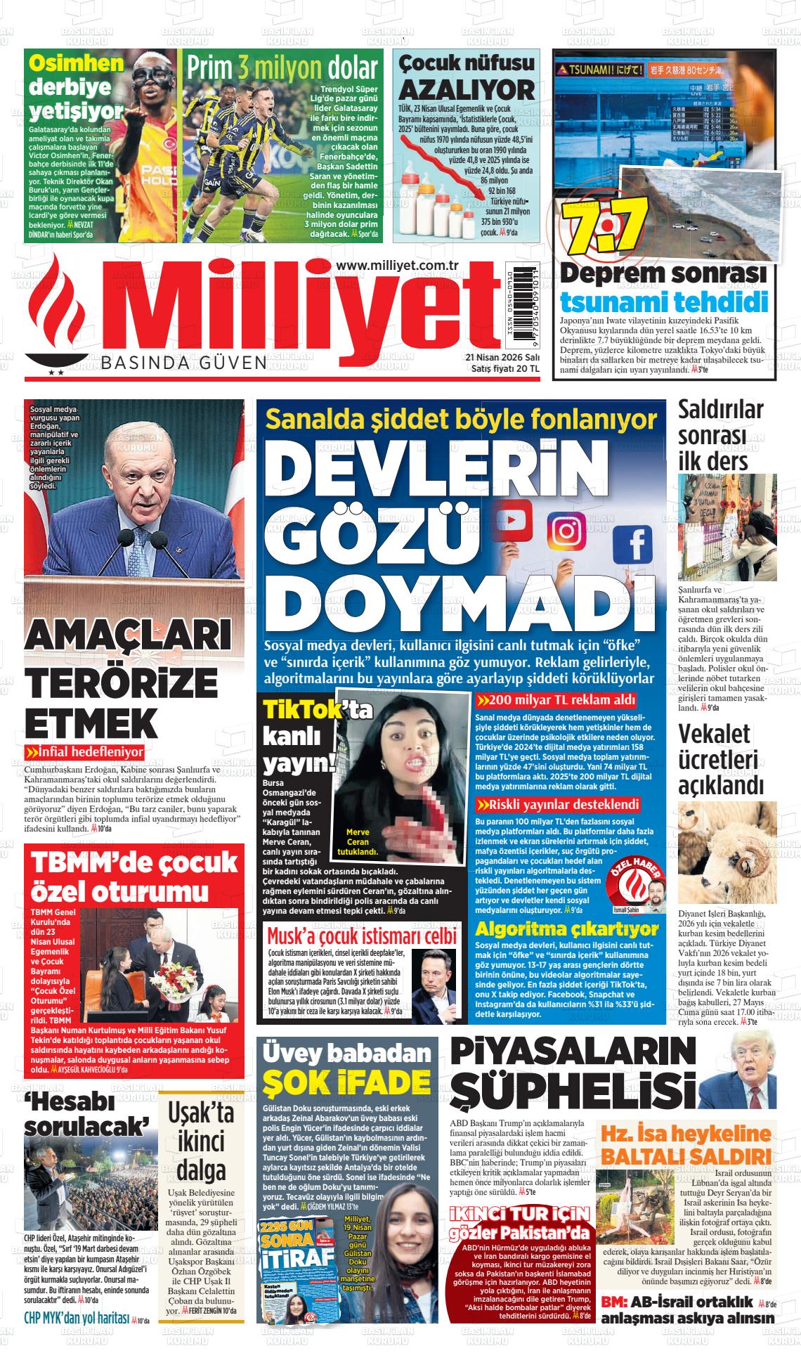 Milliyet Gazetesi 21.04.2026