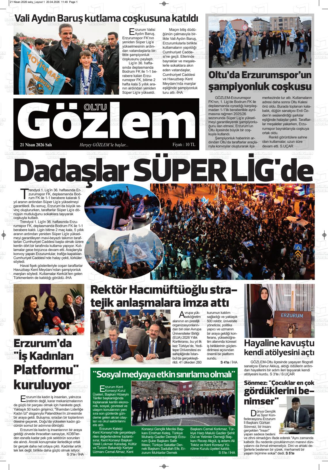 Erzurum Oltugozlem 21.04.2026