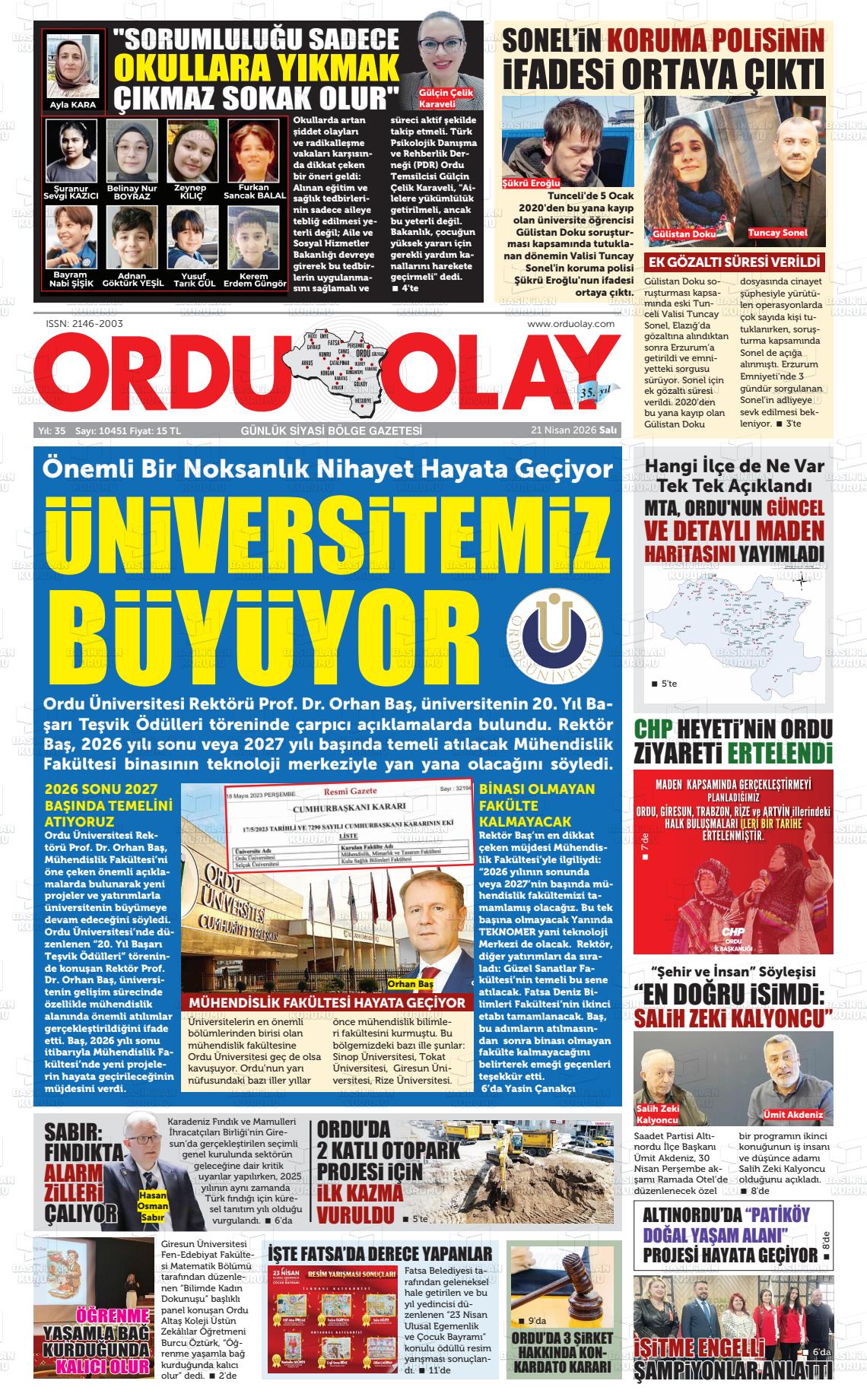 Ordu Olay 21.04.2026