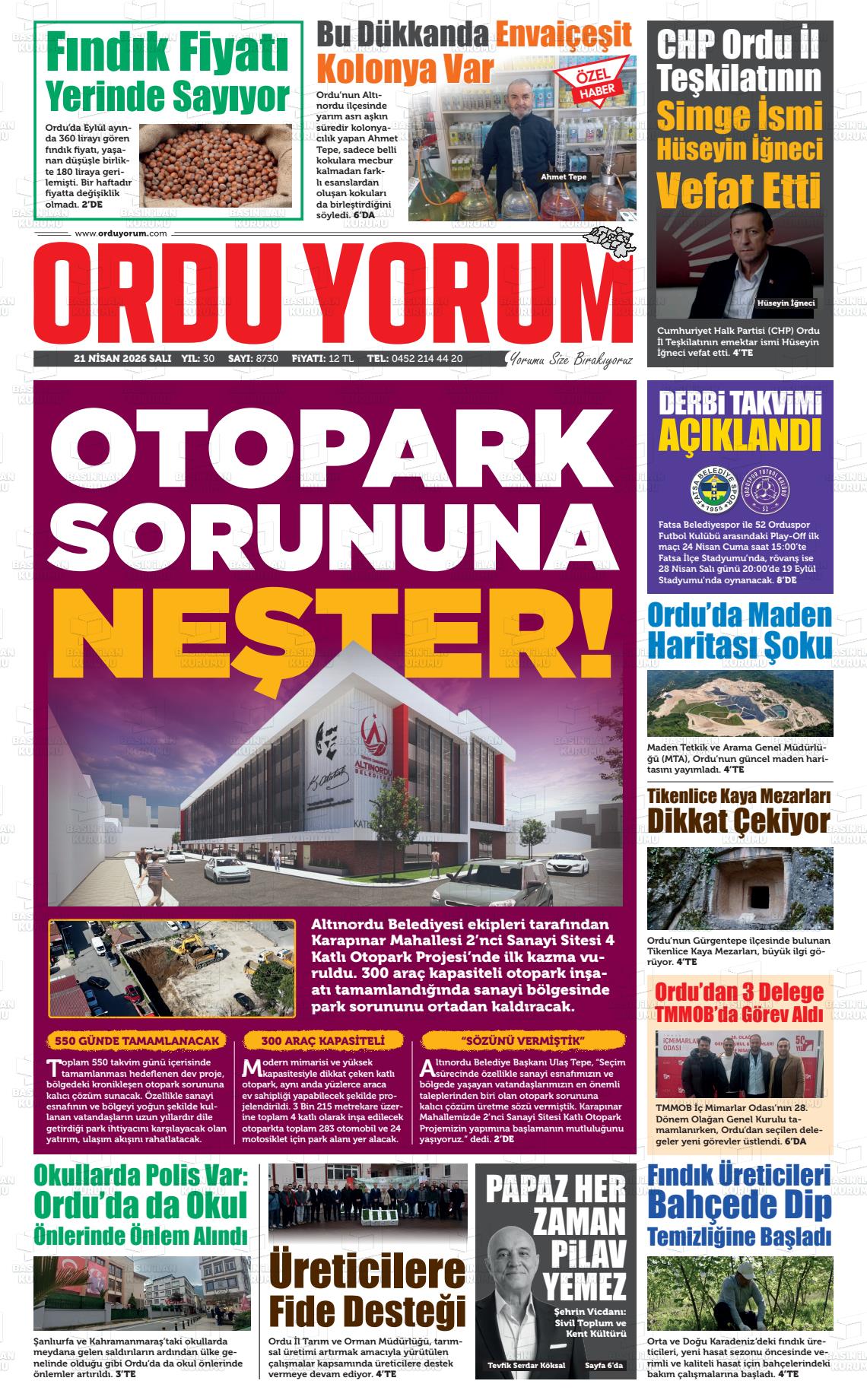Ordu Yorum 21.04.2026