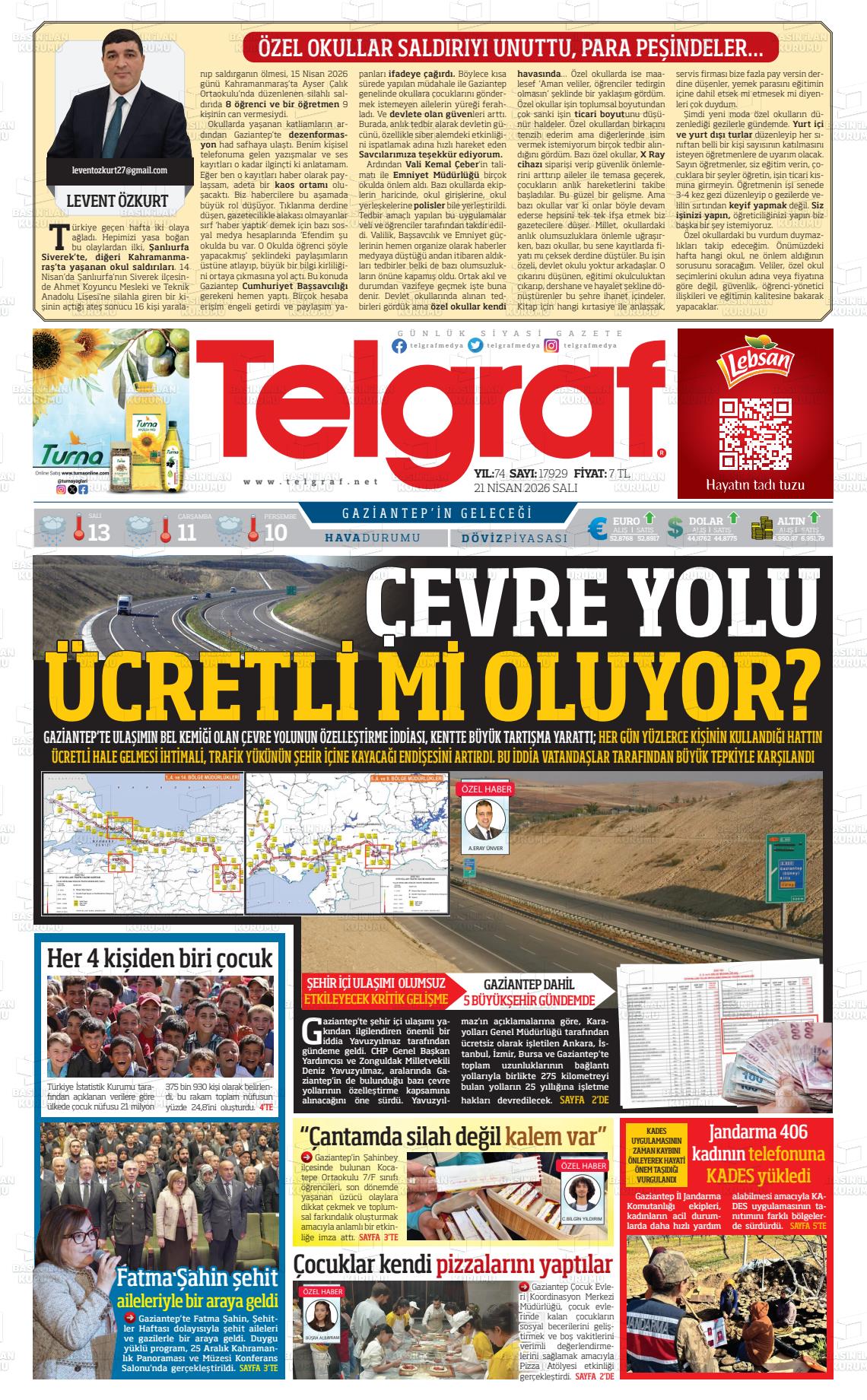 Gaziantep Telgraf 21.04.2026