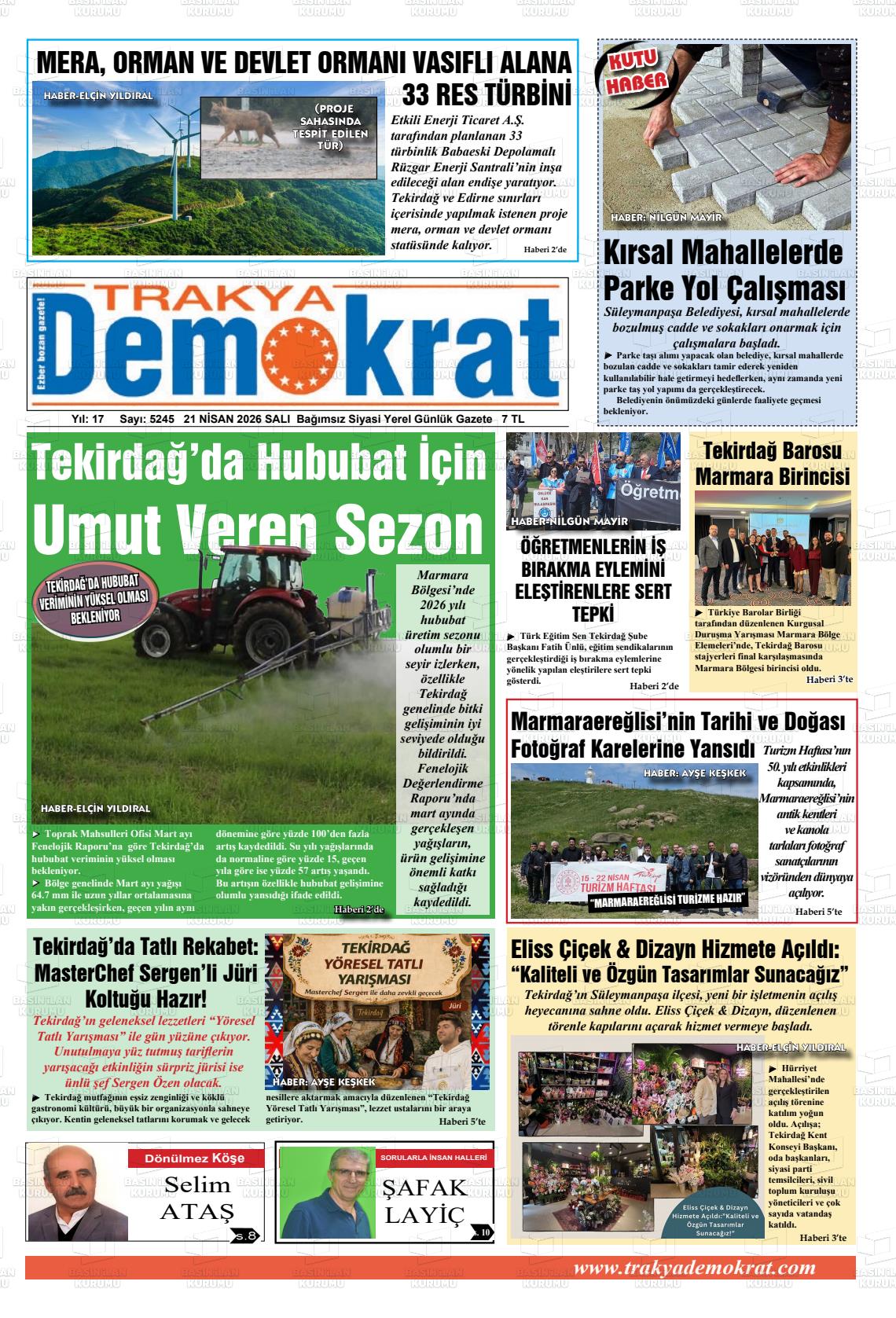 Tekirdag Trakyademokrat 21.04.2026