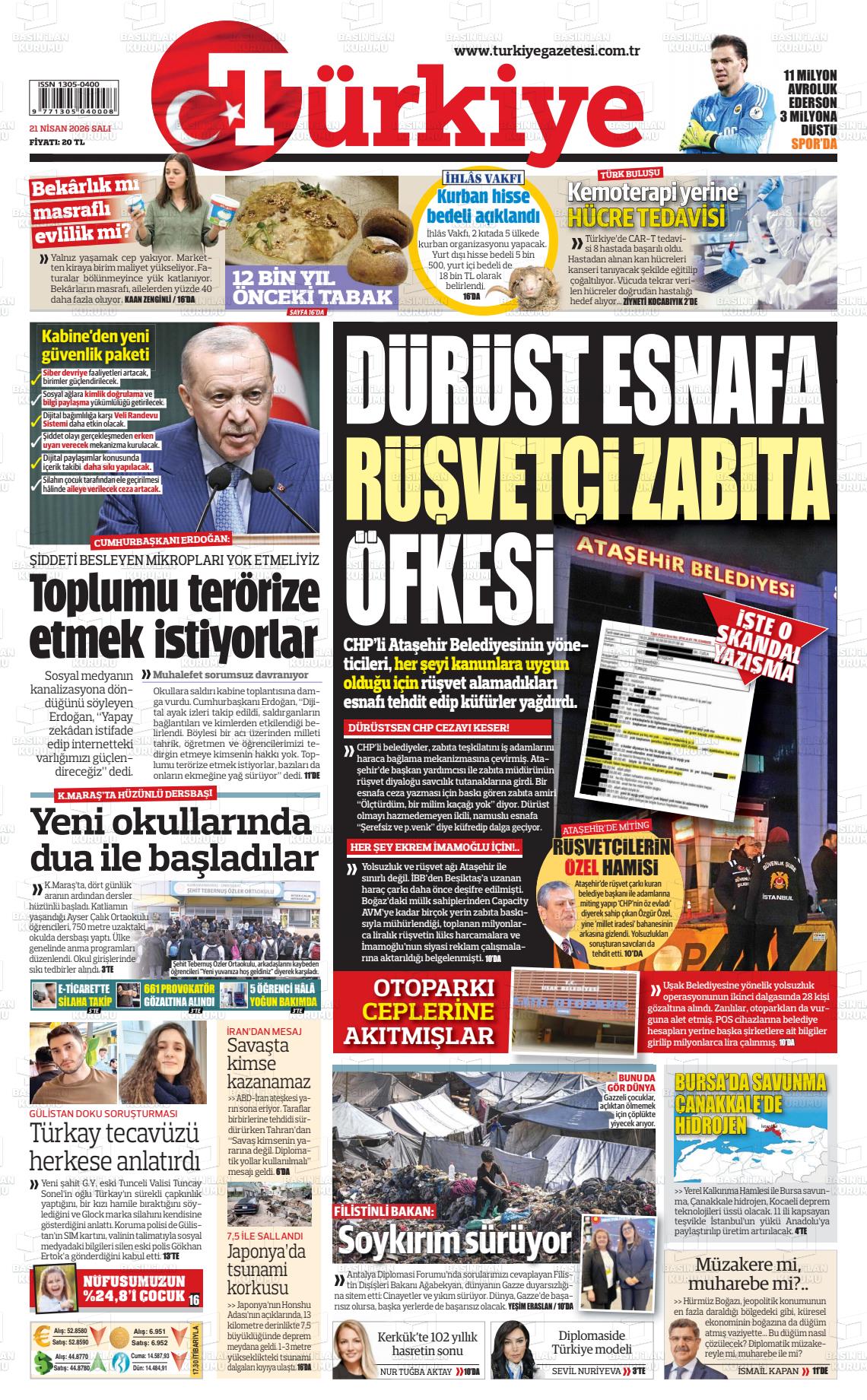 Türkiye Gazetesi 21.04.2026