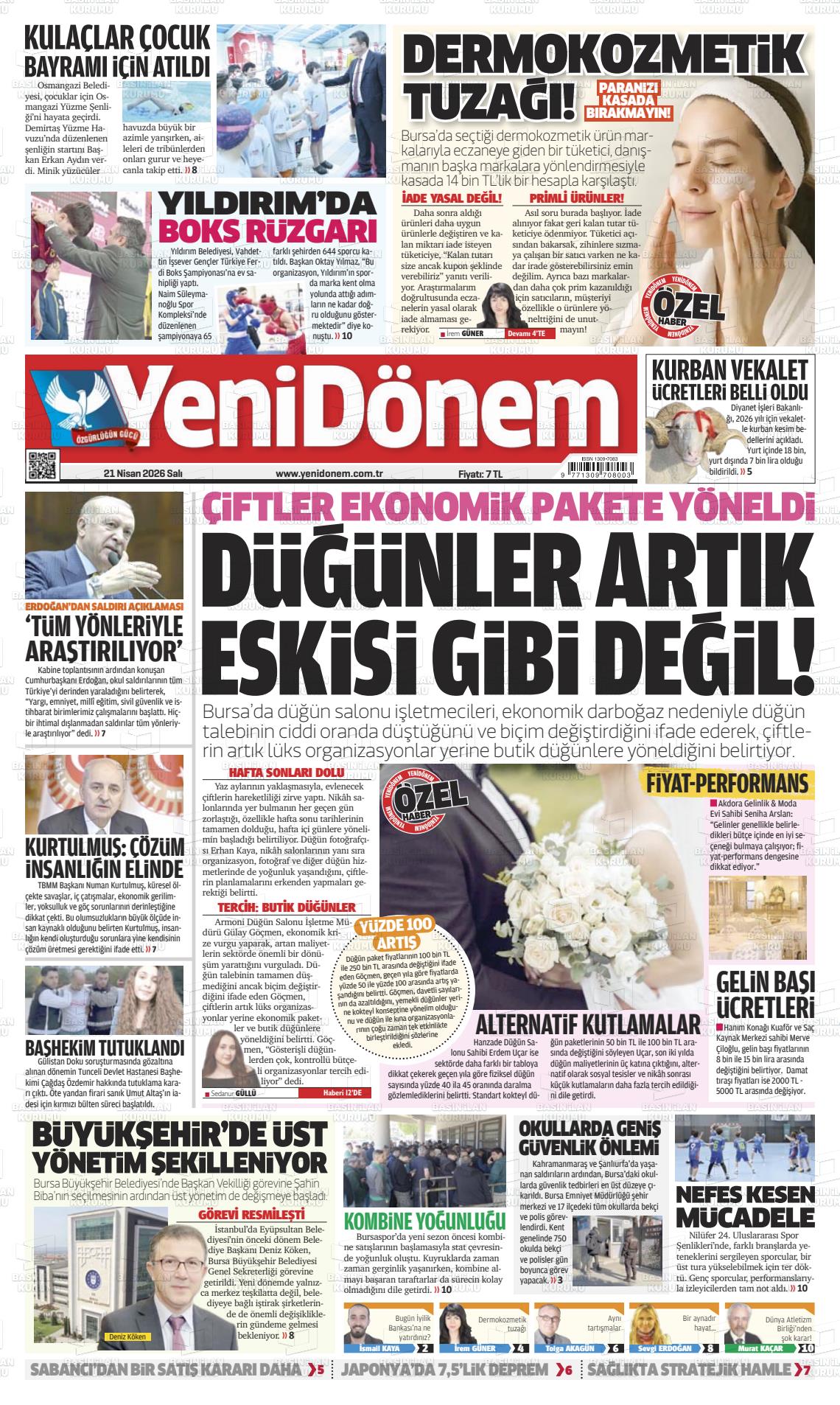 Bursa Yenidonem 21.04.2026