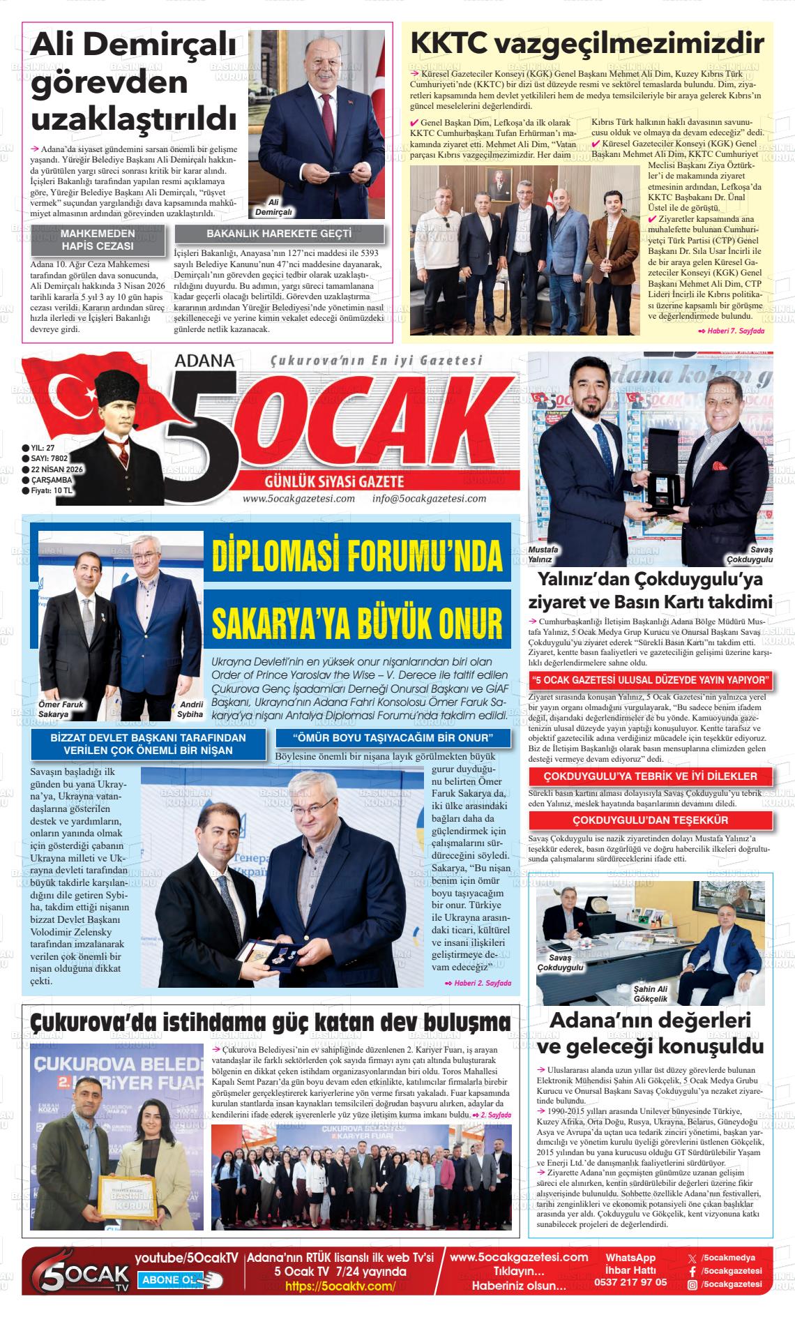 Adana 5 Ocak 22.04.2026