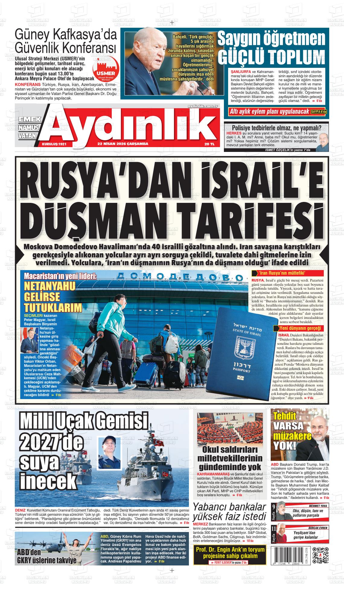 Istanbul Aydinlikvatanemeknamus 22.04.2026