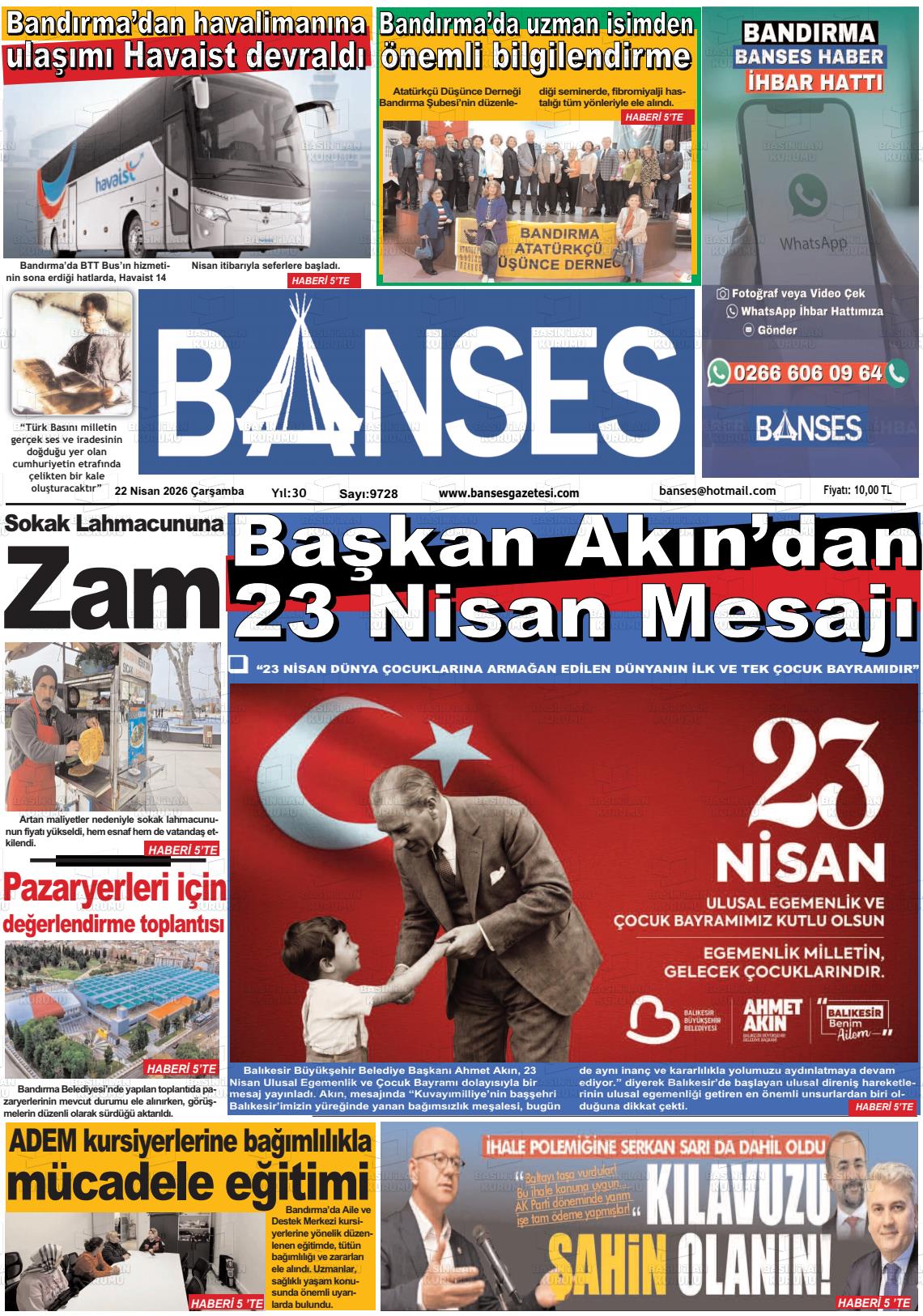 Balikesir Banses 22.04.2026