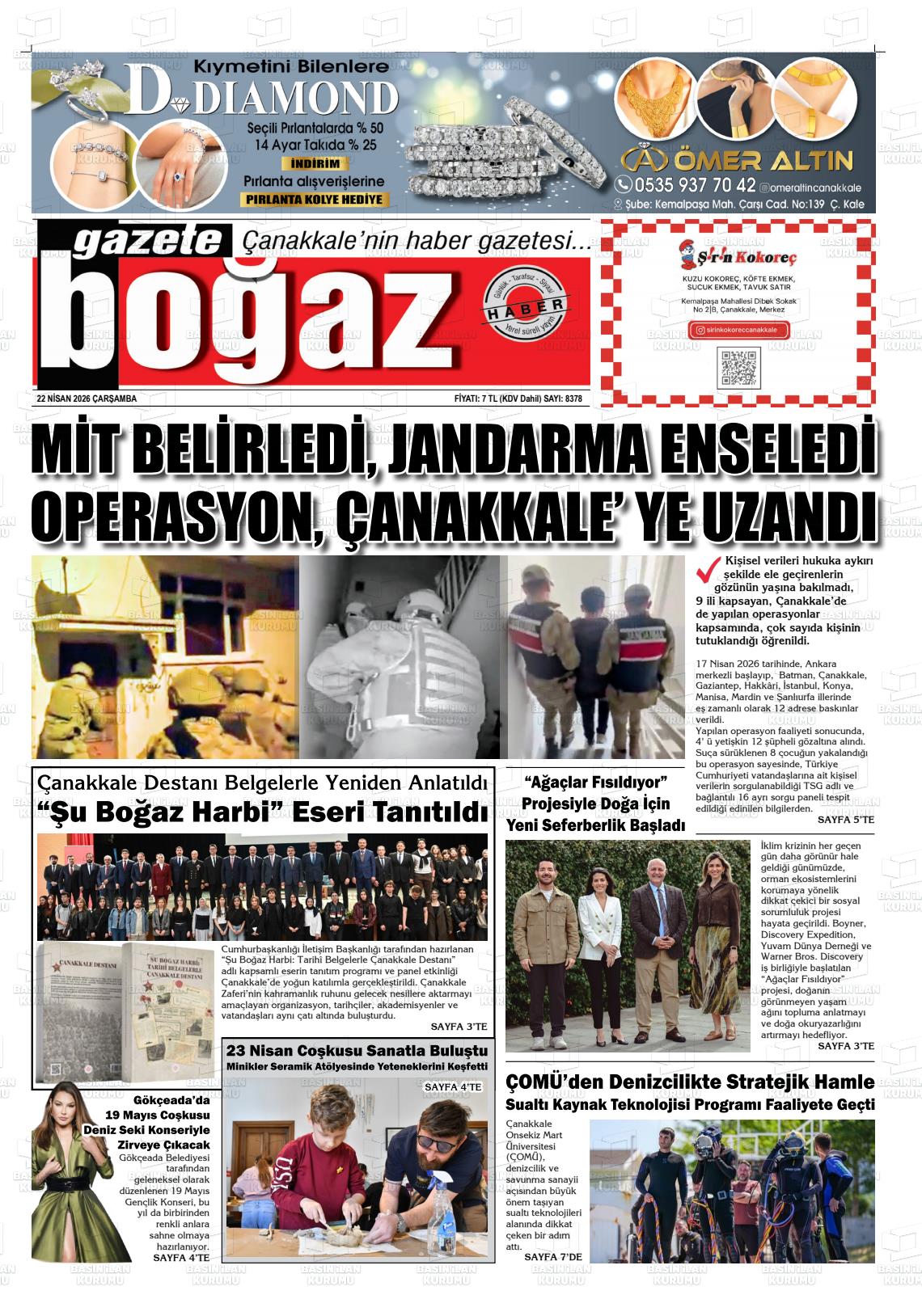 Canakkale Bogaz 22.04.2026