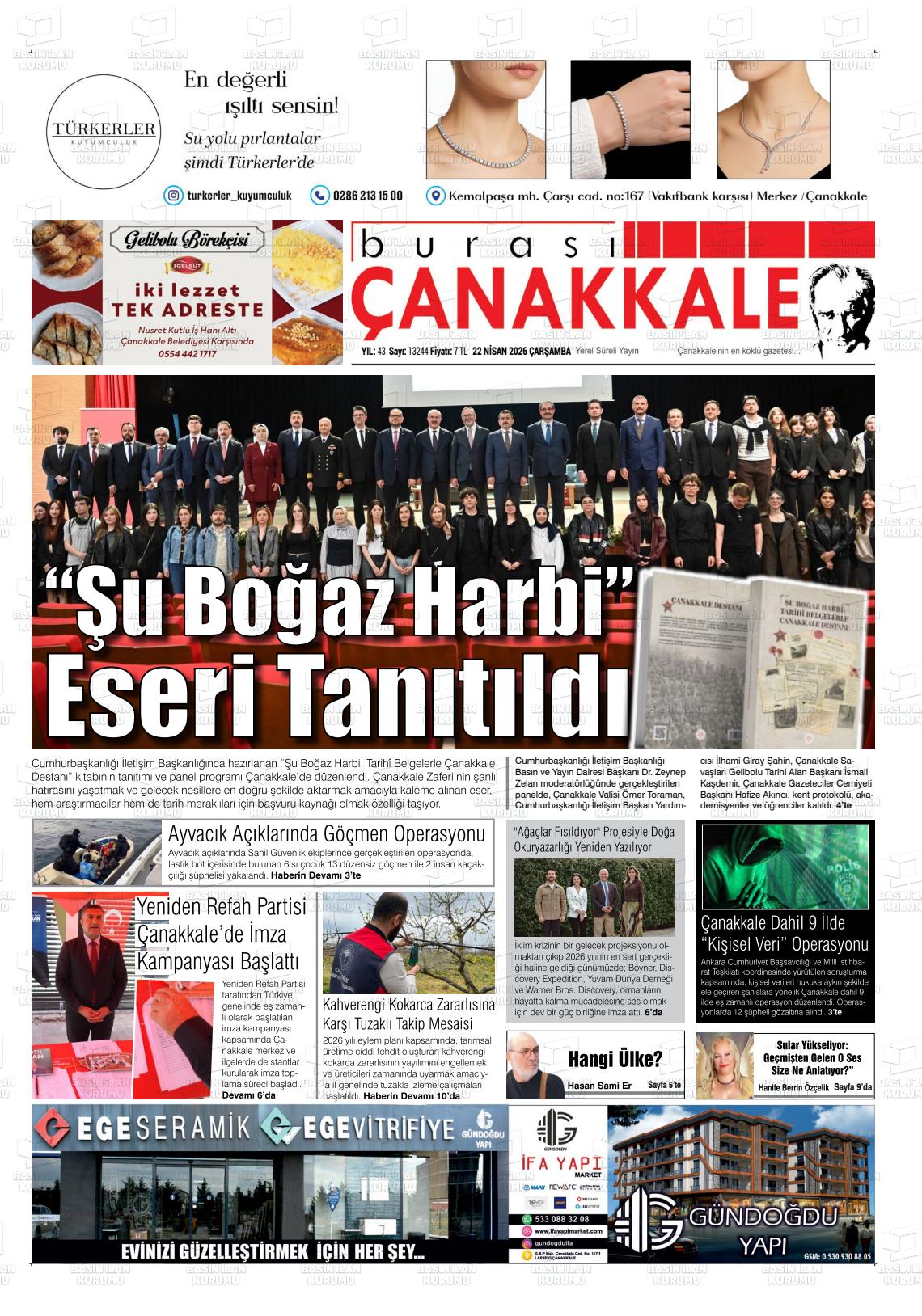 Canakkale Burasi 22.04.2026