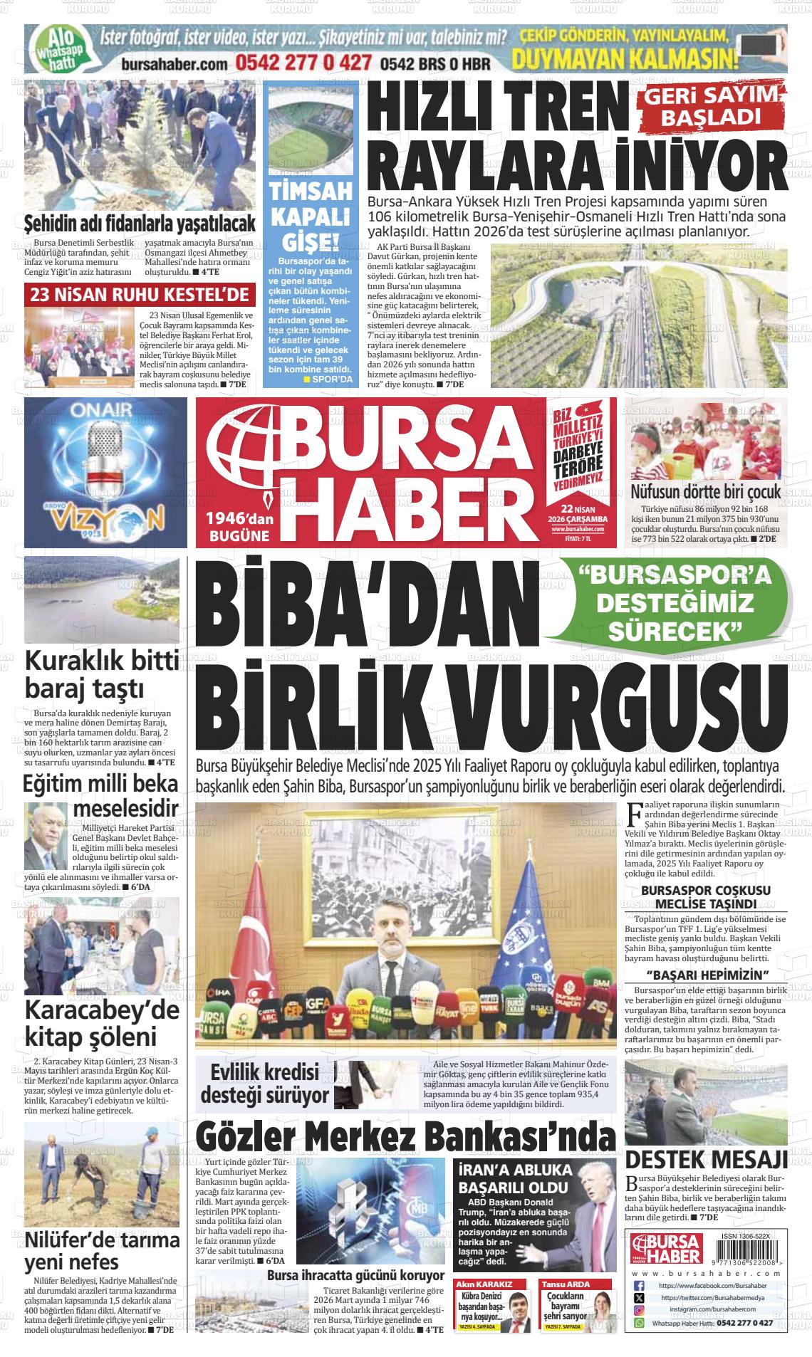 Bursa Haber 22.04.2026