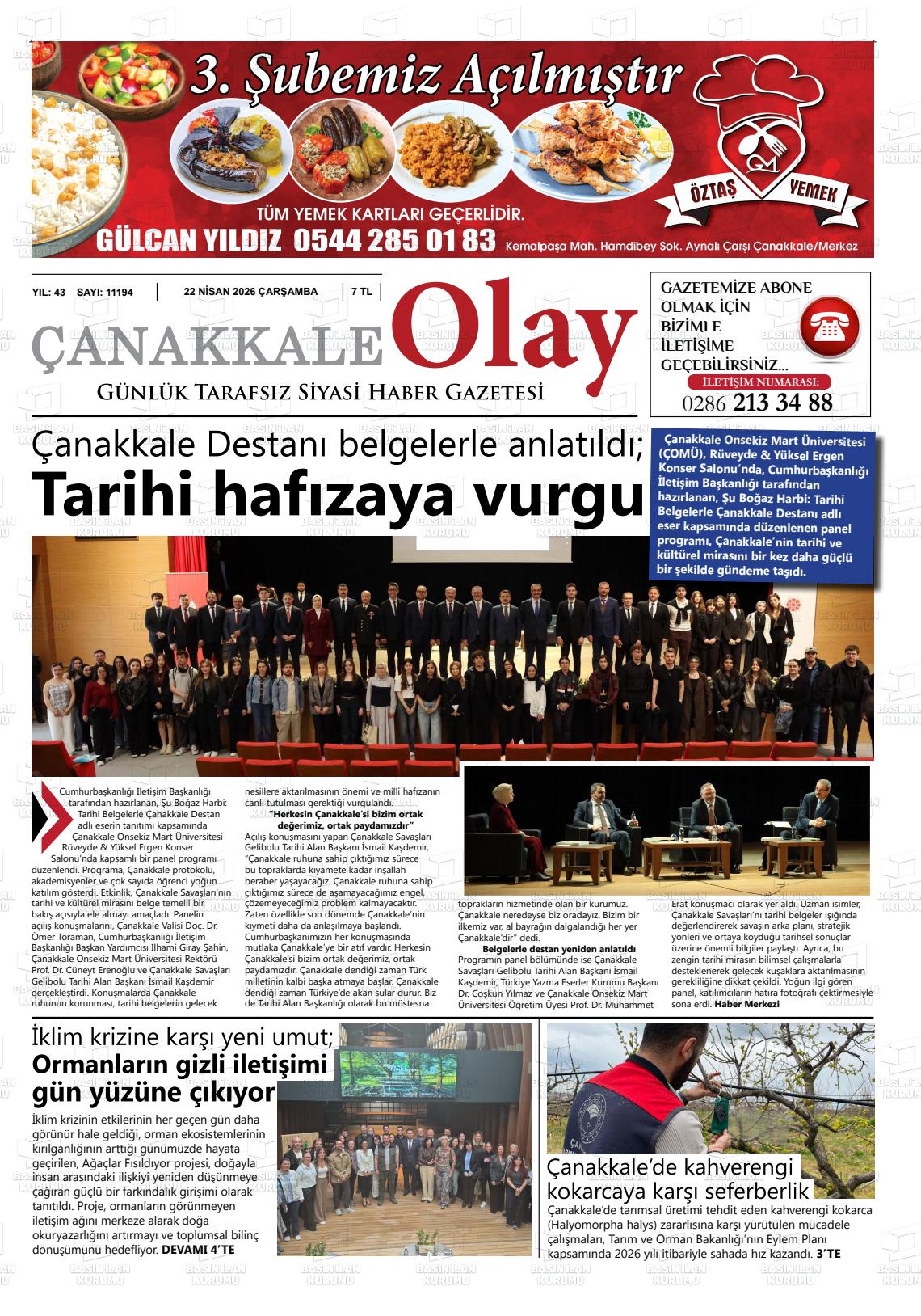 Canakkale Olay 22.04.2026