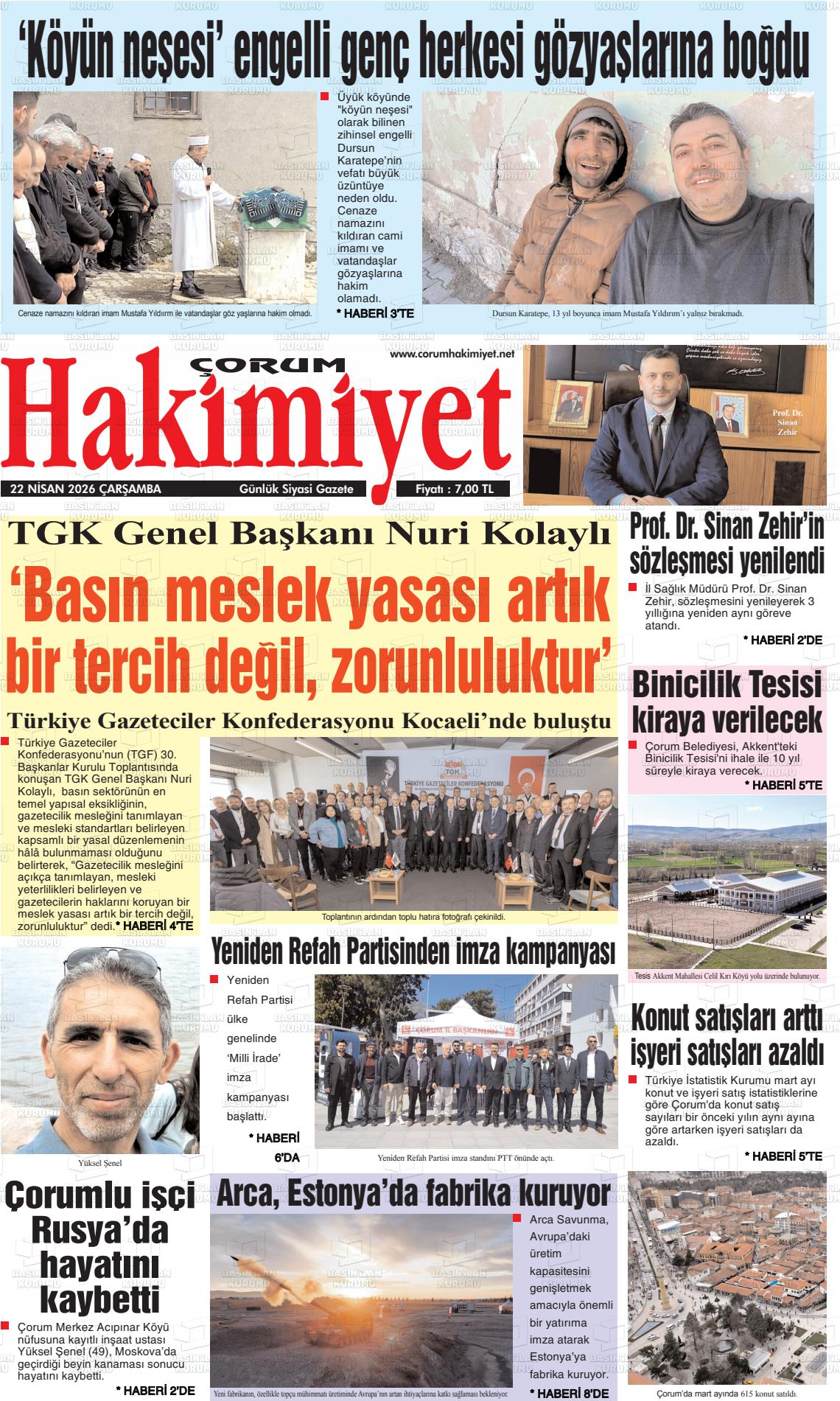 Corum Hakimiyet 22.04.2026