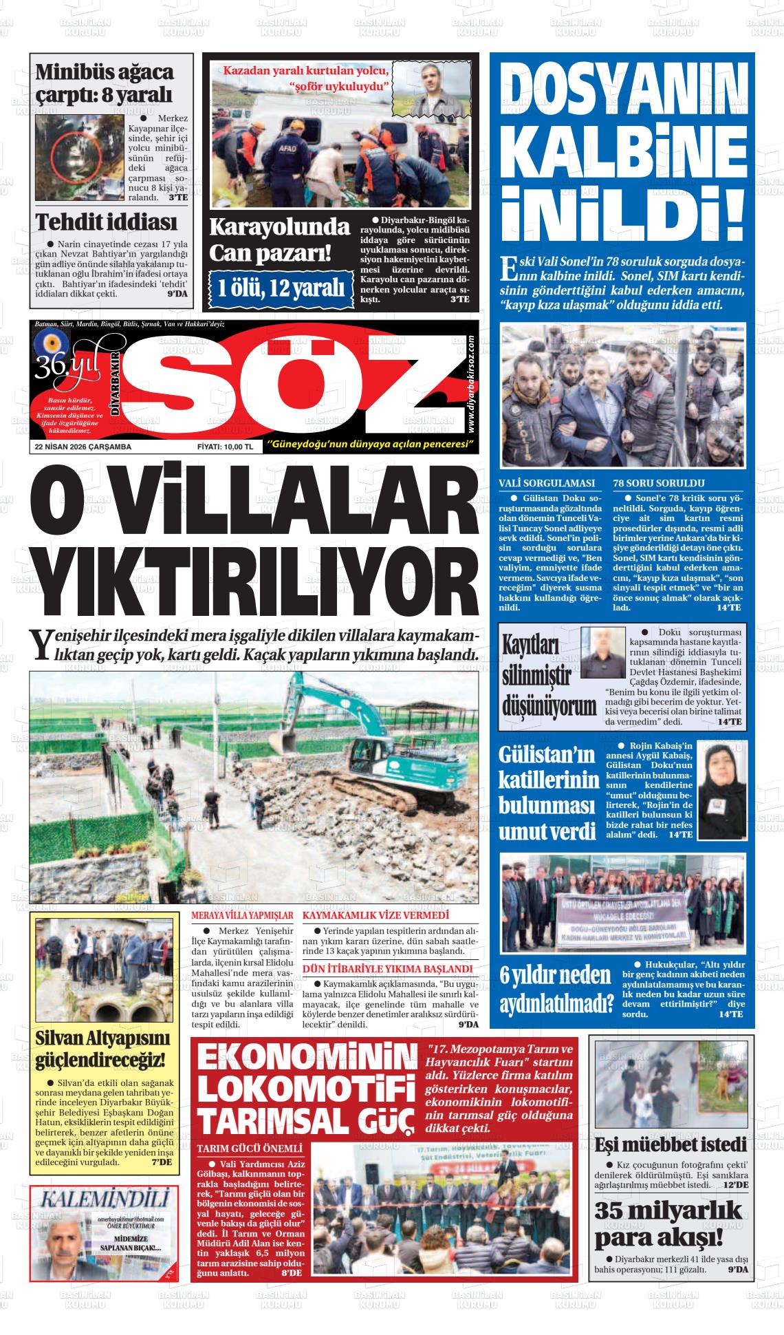 Diyarbakir Soz 22.04.2026
