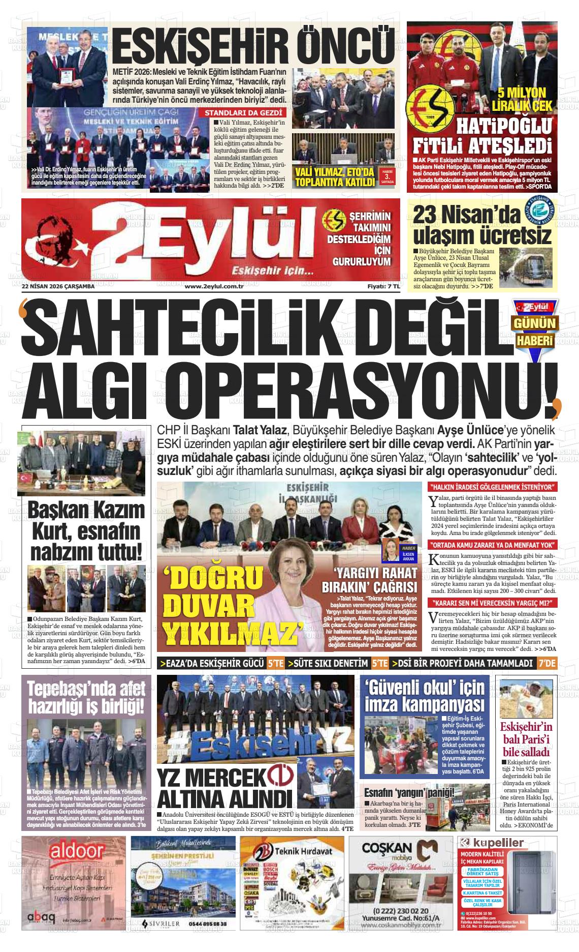 Eskisehir 2 Eylul 22.04.2026