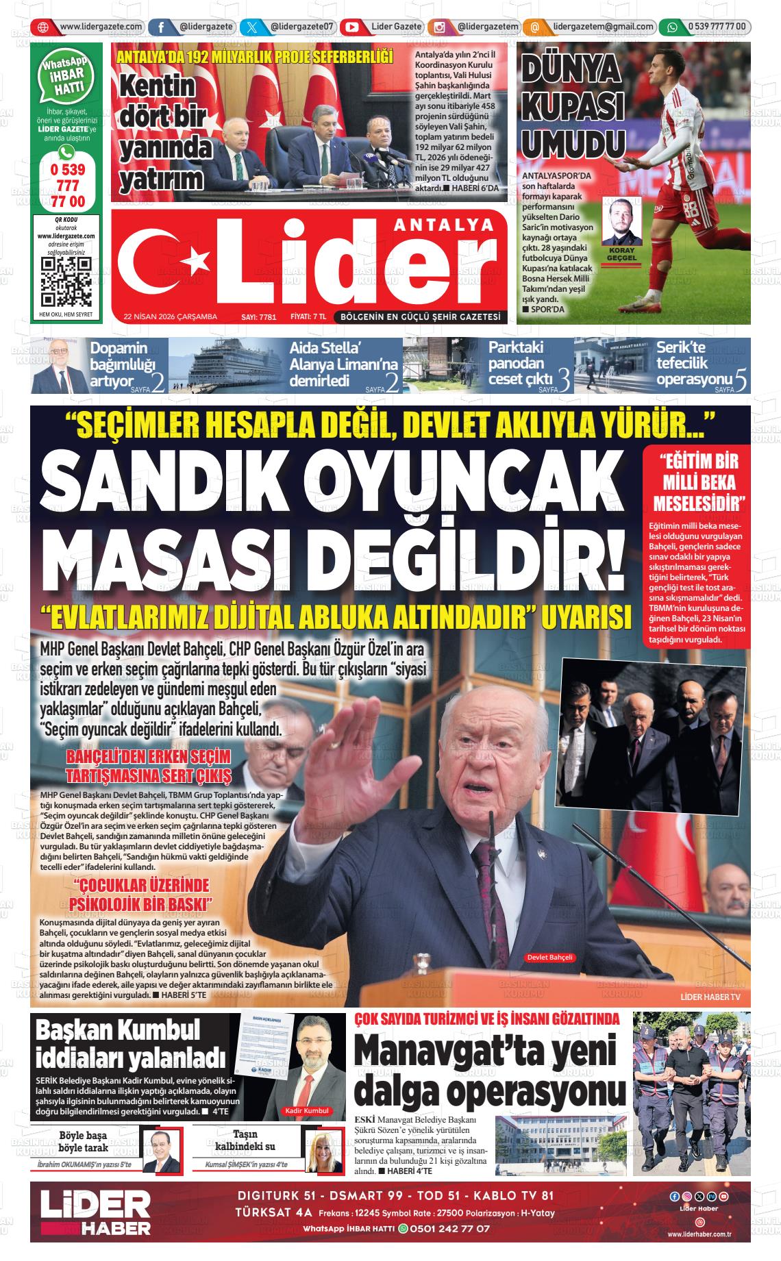 Antalya Gazetebir 22.04.2026