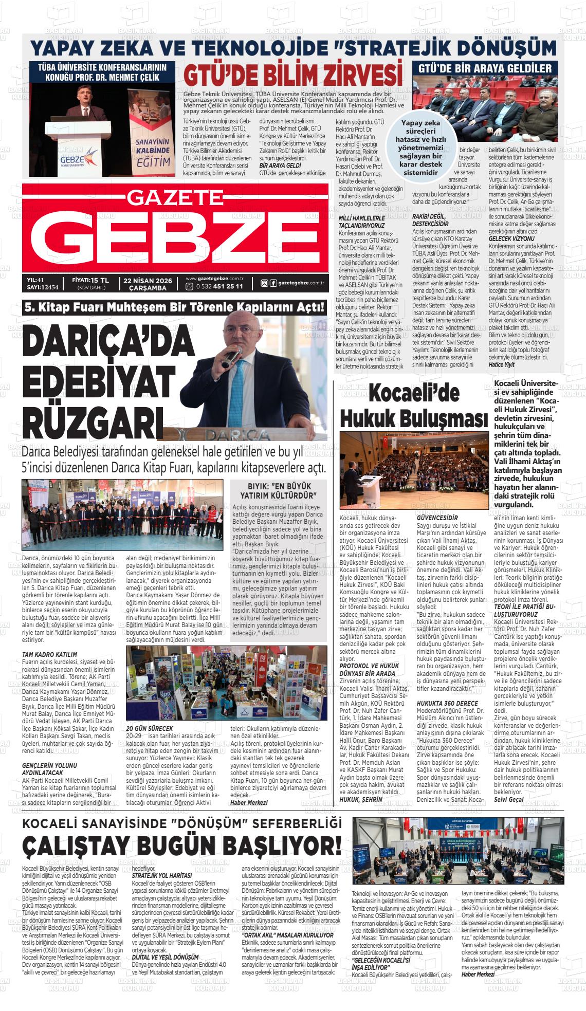 Kocaeli Gebze 22.04.2026