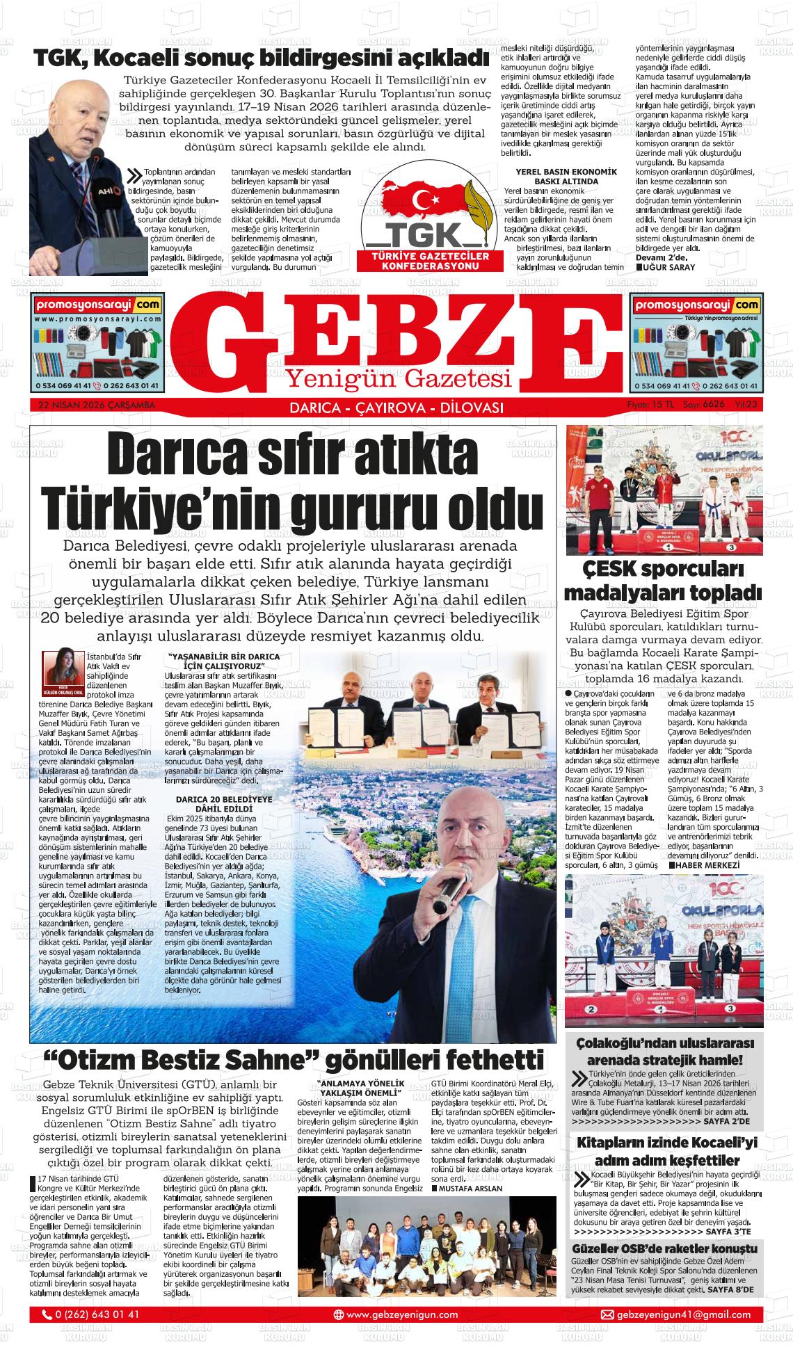 Kocaeli Gebzeyenigun 22.04.2026
