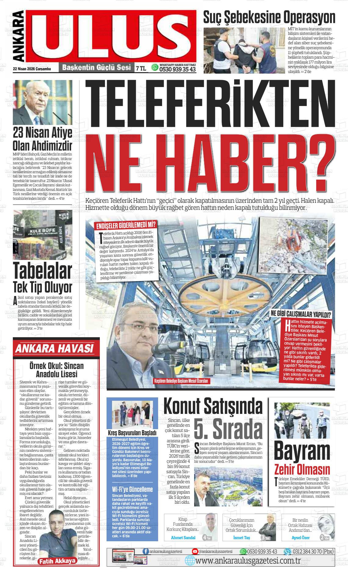 Ankara Habervaktim 22.04.2026