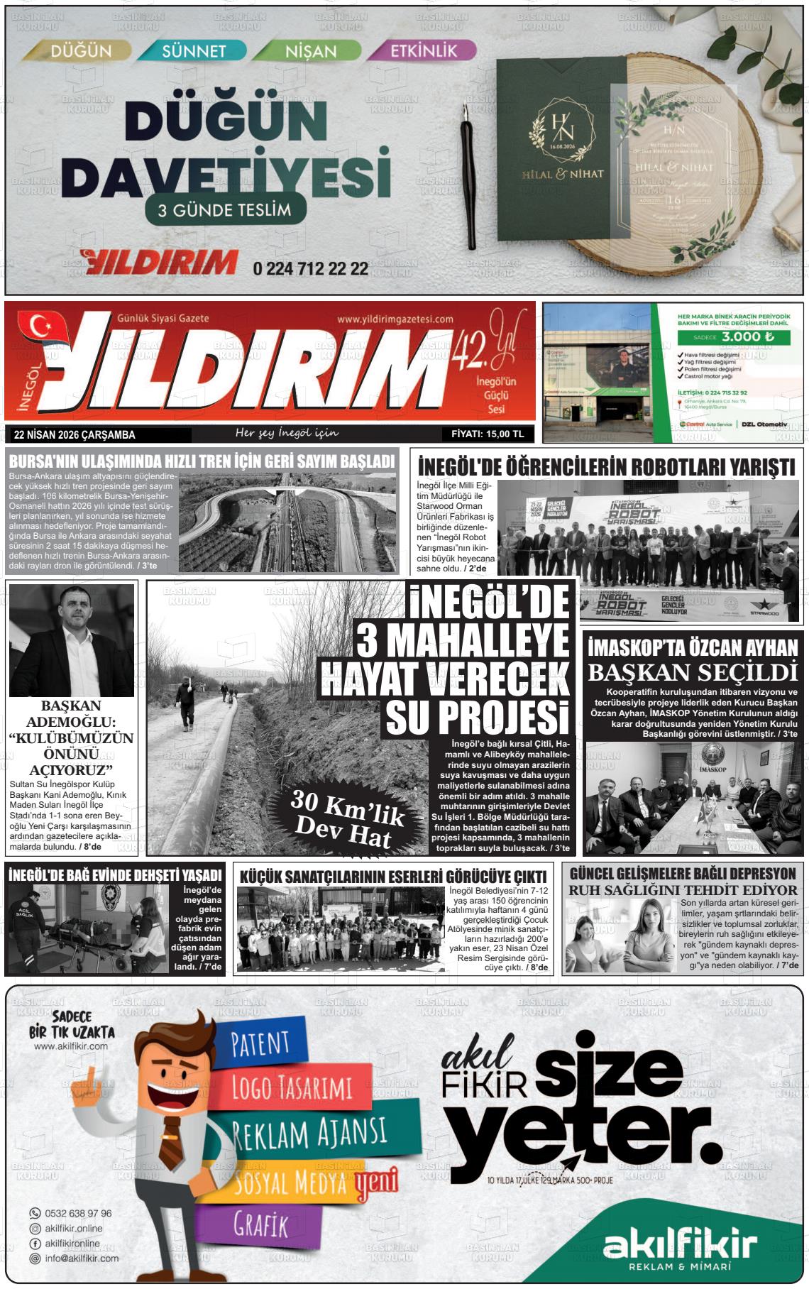 Bursa Inegolyildirim 22.04.2026