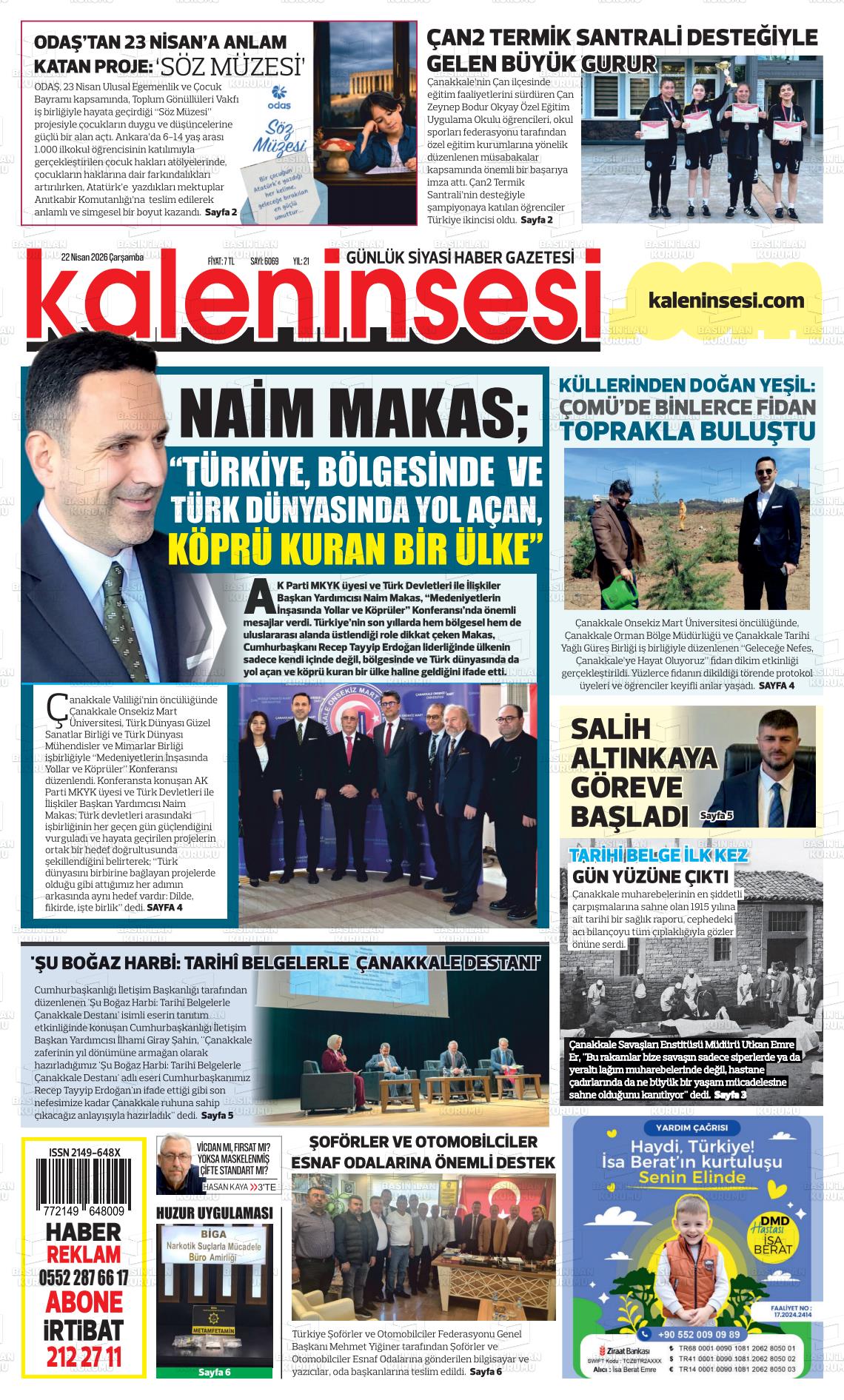 Canakkale Kaleninsesi 22.04.2026