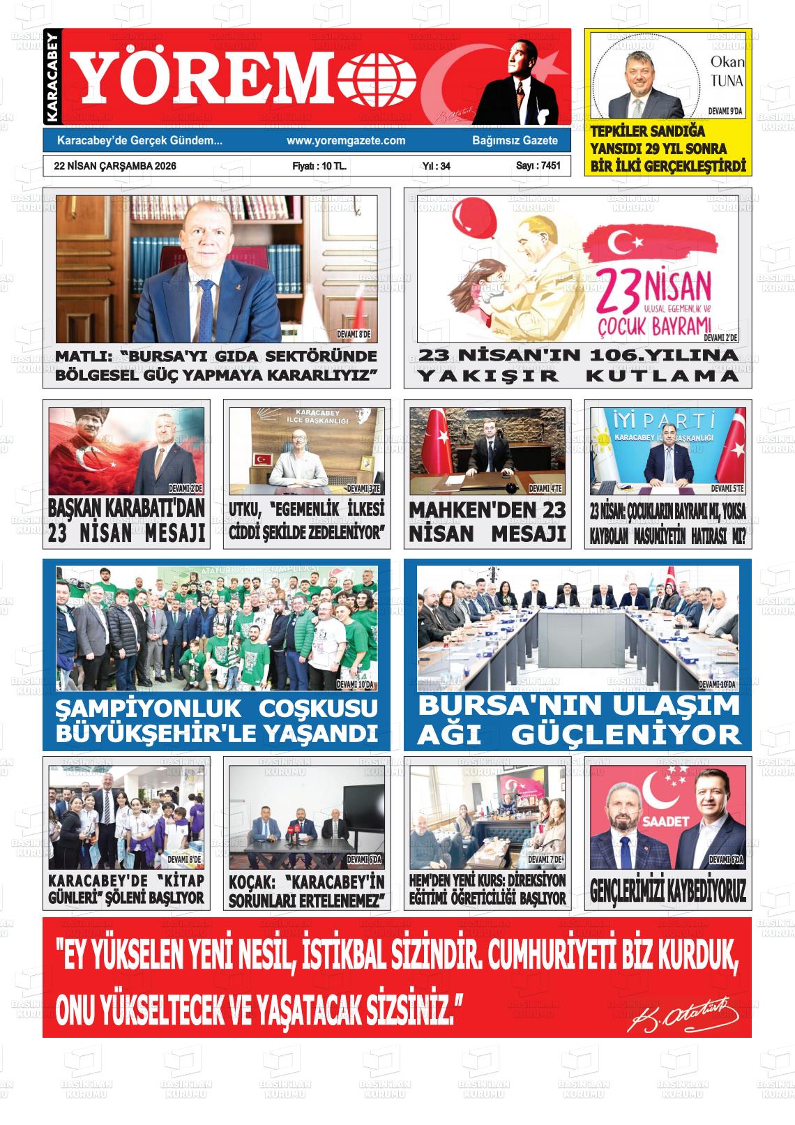 Bursa Karacabeyyorem 22.04.2026