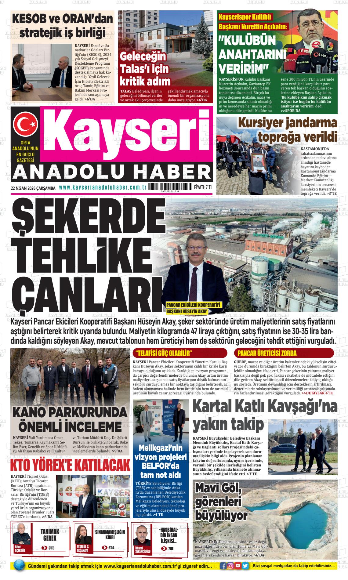 Kayseri Anadoluhaber 22.04.2026
