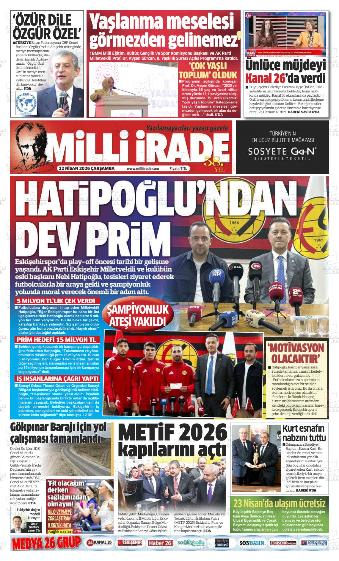 Konya Milliirade 22.04.2026