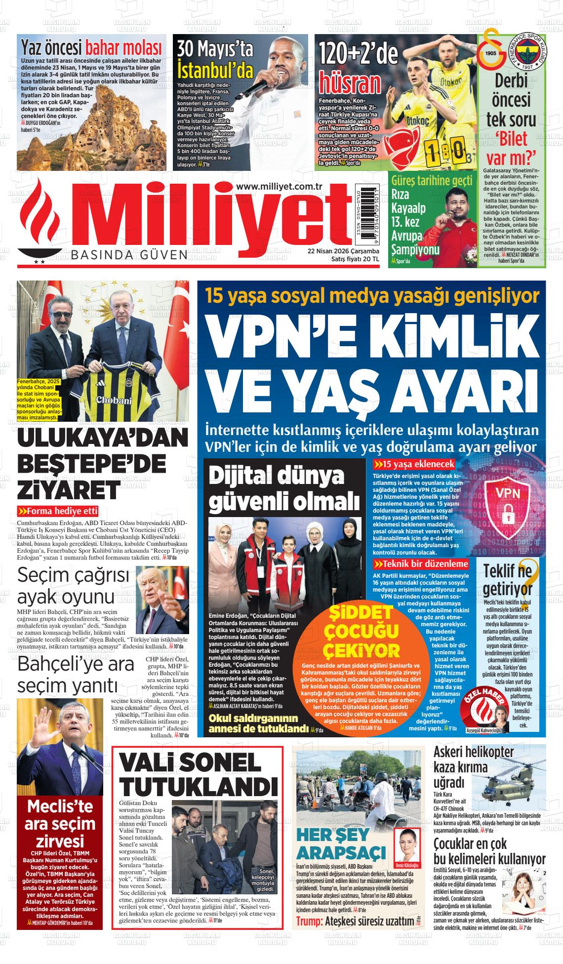 Milliyet Gazetesi 22.04.2026