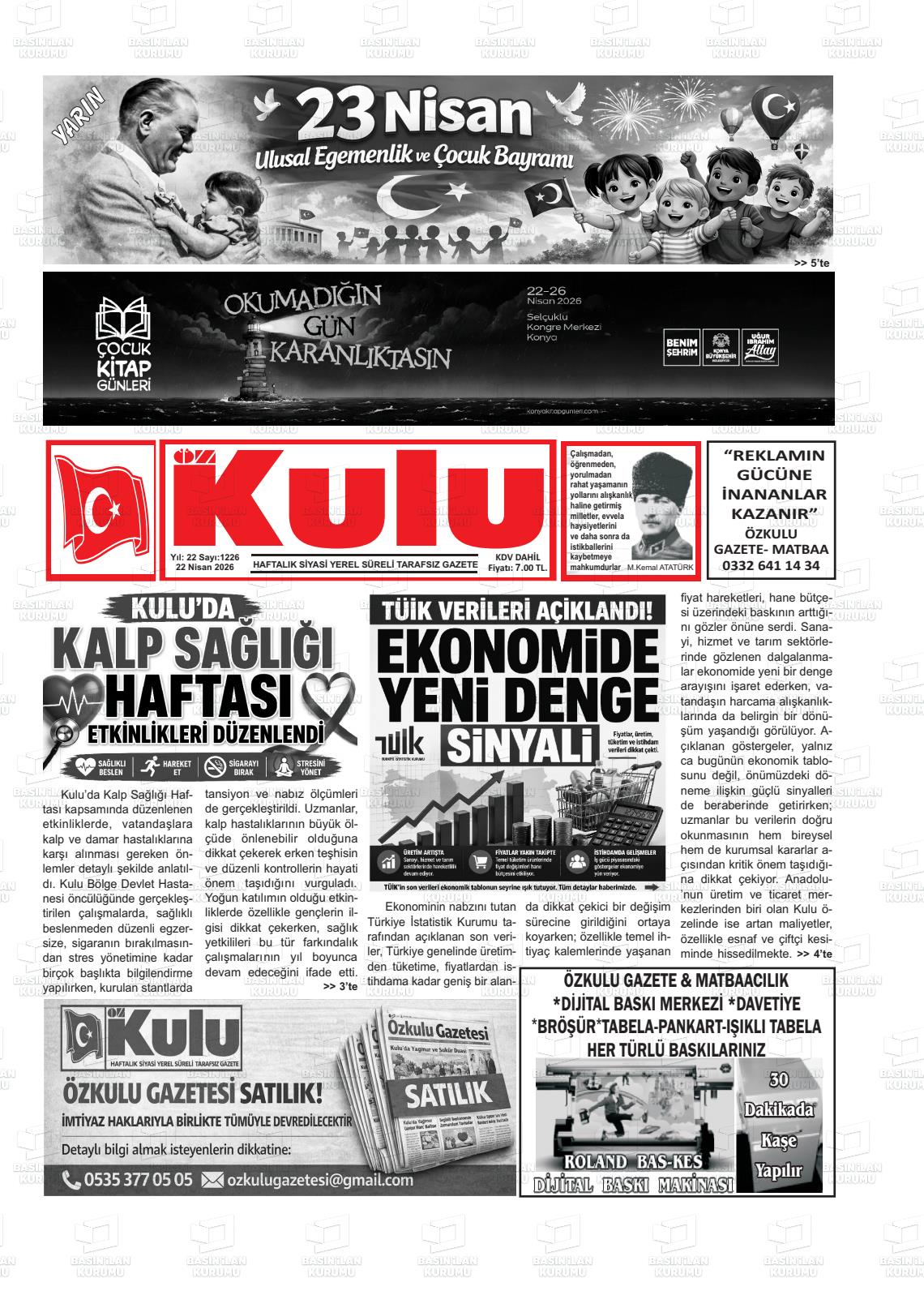 Konya Ozkulu 22.04.2026