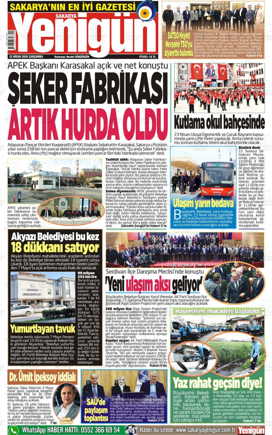 Sakarya Yenigun 22.04.2026