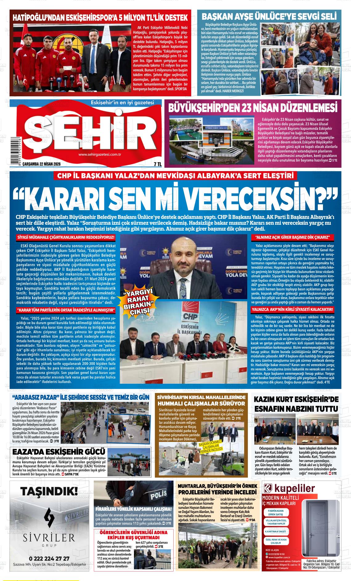 Eskisehir Sehir 22.04.2026