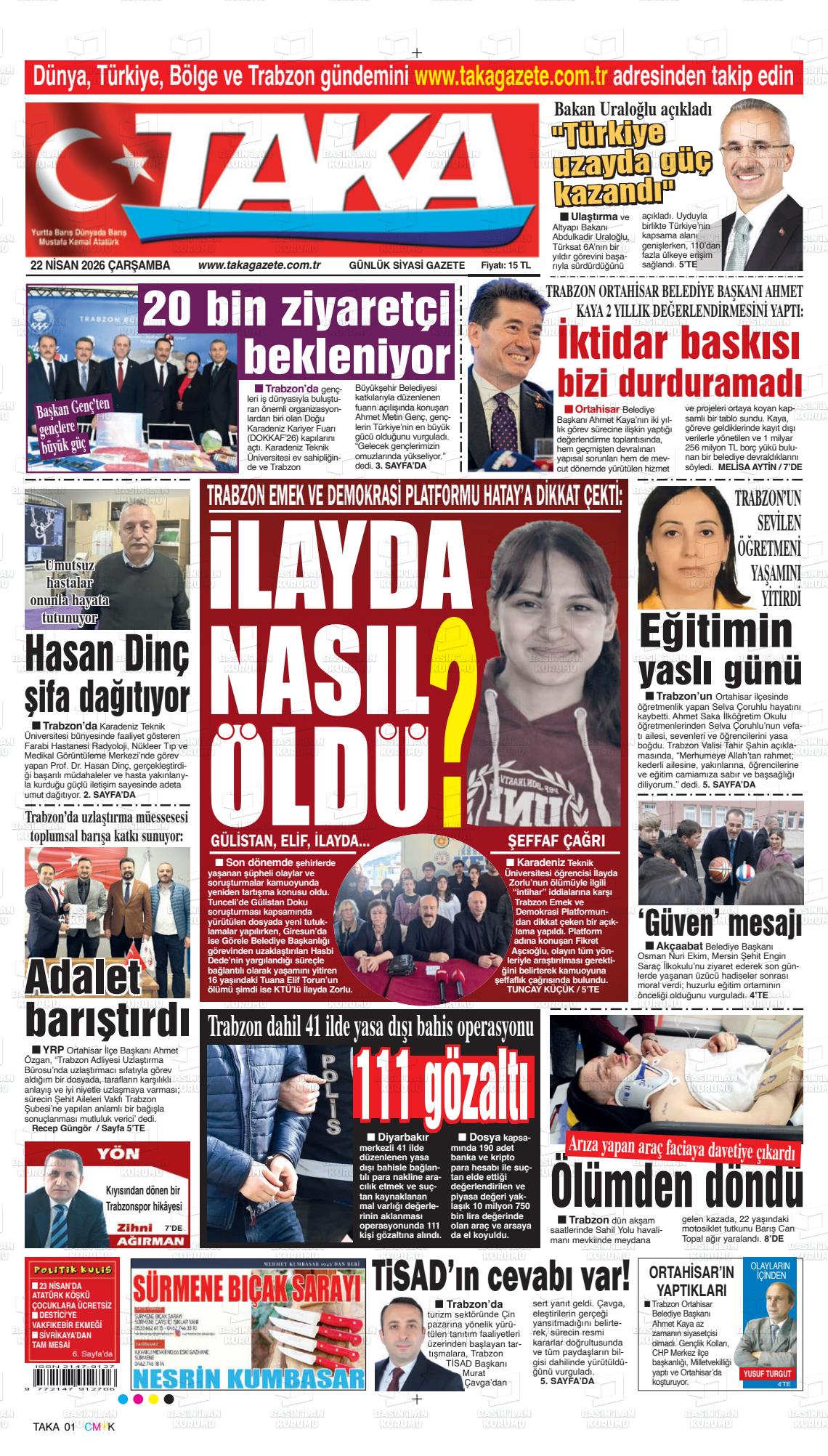 Trabzon Taka 22.04.2026