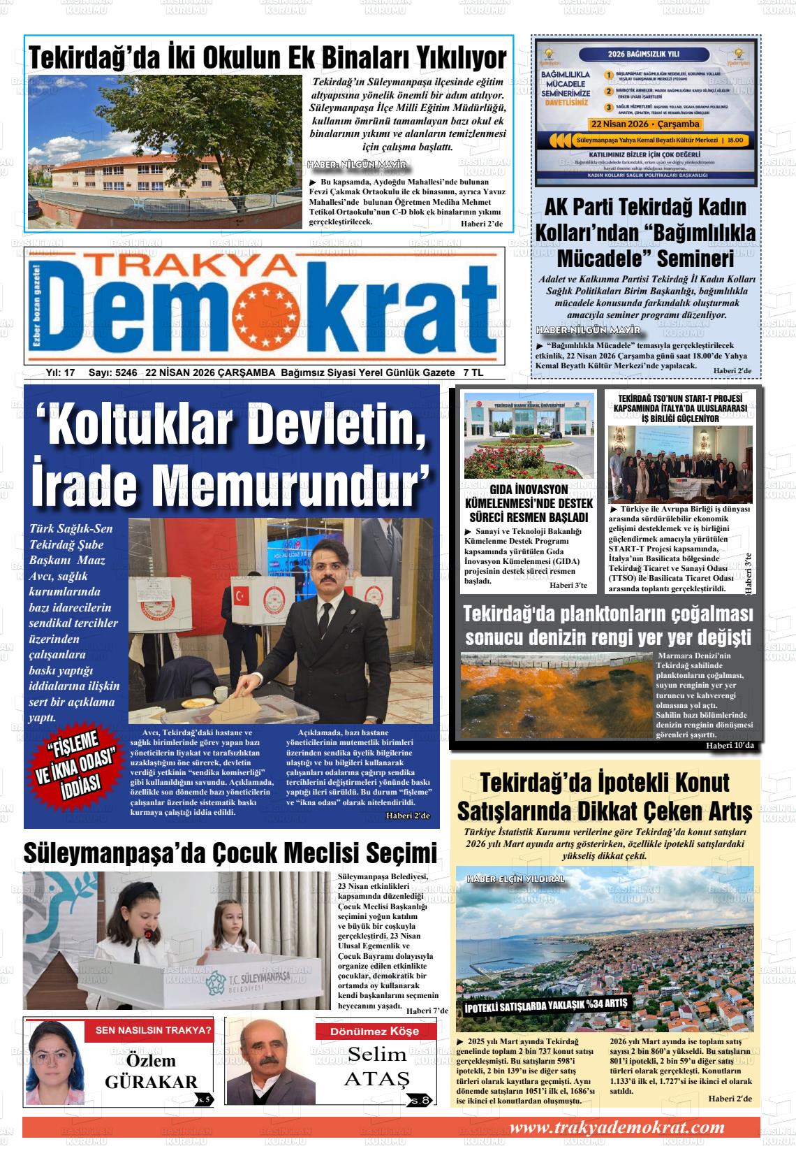 Tekirdag Trakyademokrat 22.04.2026