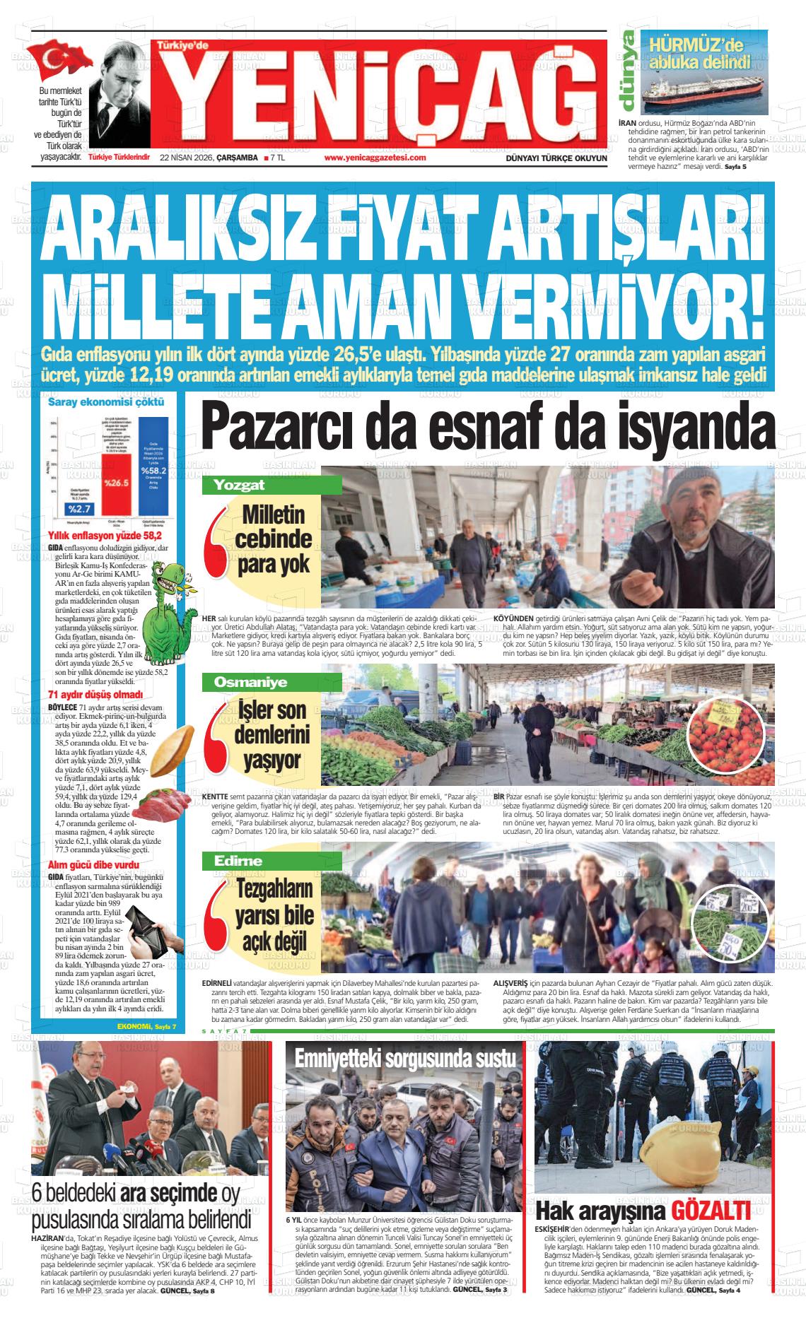 Istanbul Turkiyedeyenicag 22.04.2026