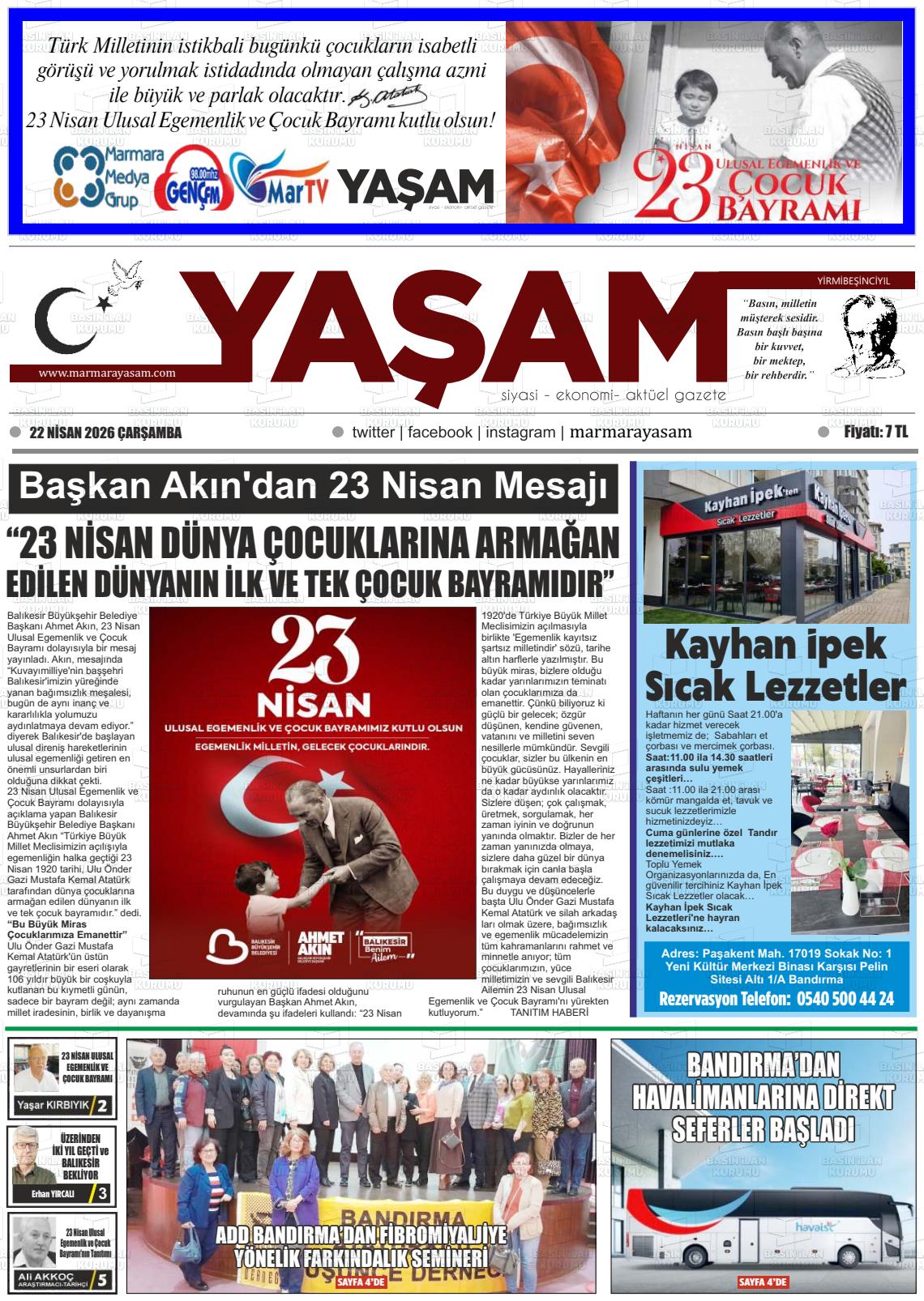Canakkale Yasam 22.04.2026