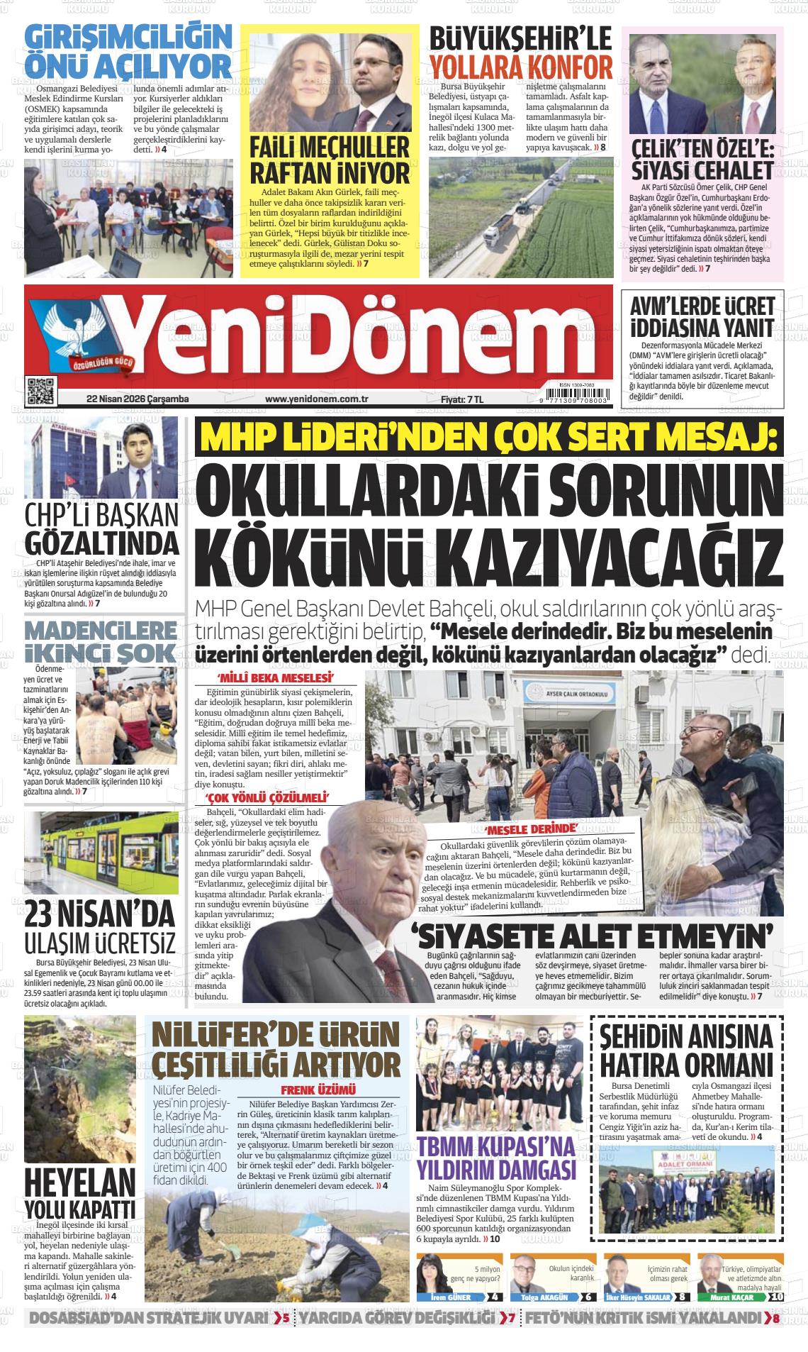 Bursa Yenidonem 22.04.2026