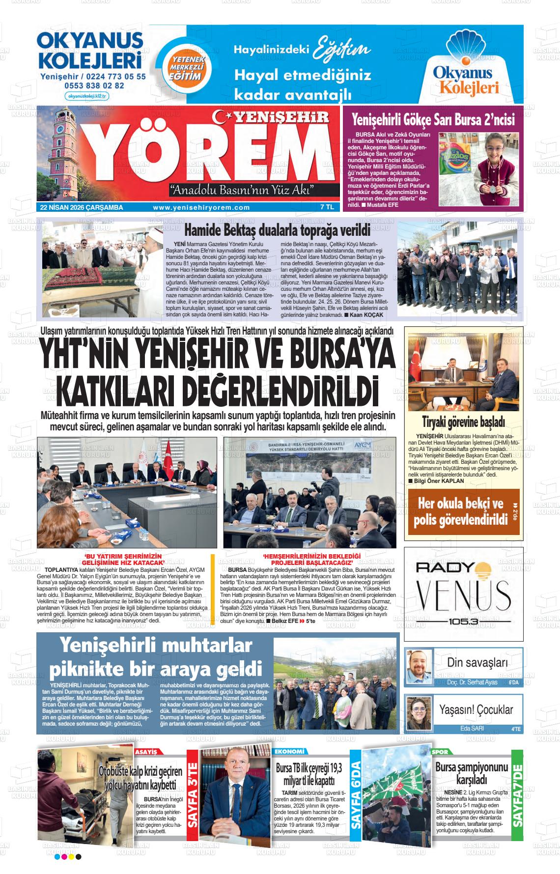Bursa Yenisehiryorem 22.04.2026