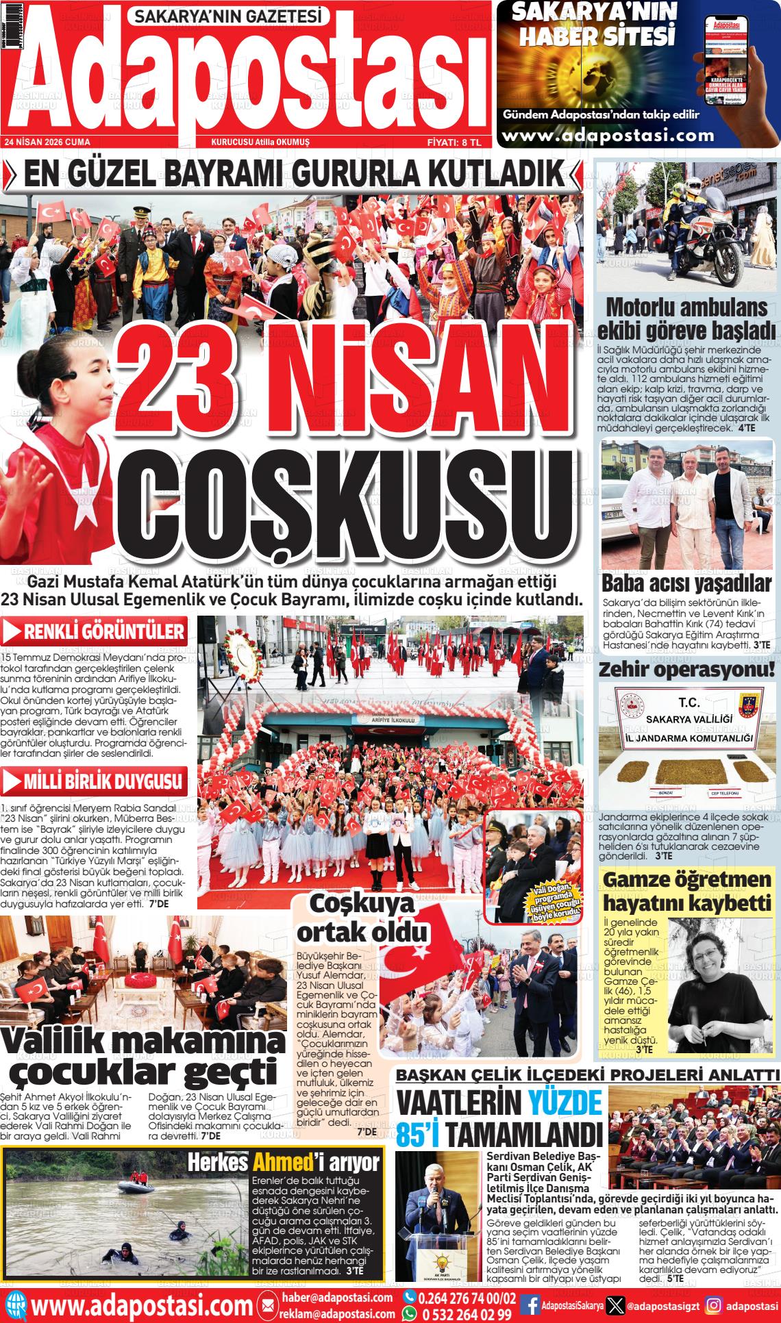 Sakarya Adapostasi 24.04.2026
