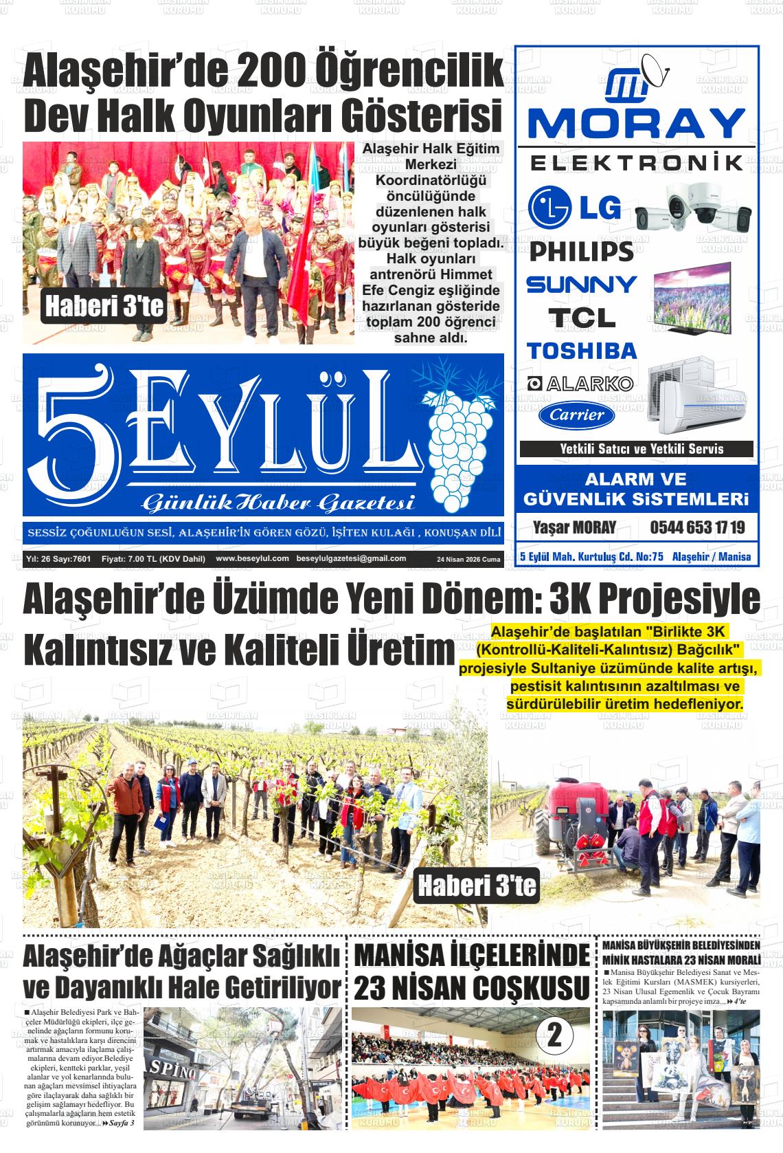 Manisa Alasehir 5 Eylul 24.04.2026